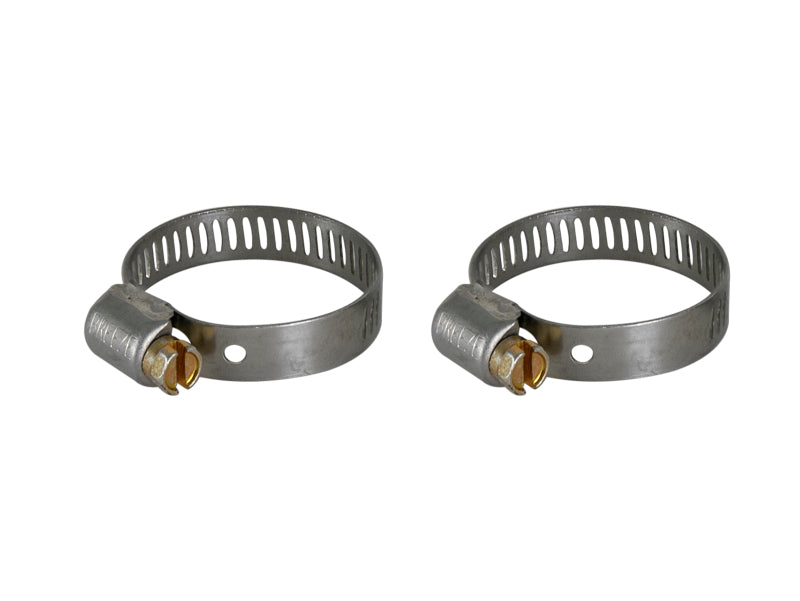Replacement clamp kit for AFE Magnum FORCE, fits 11/16 inch to 1-1/4 inch ID range, includes two durable stainless steel clamps.