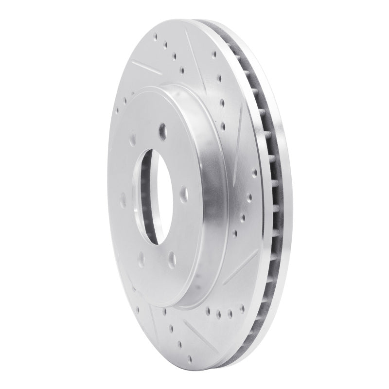 R1 04-08 Ford F-150 4WD Front Right Drilled & Slotted Silver Brake Rotor