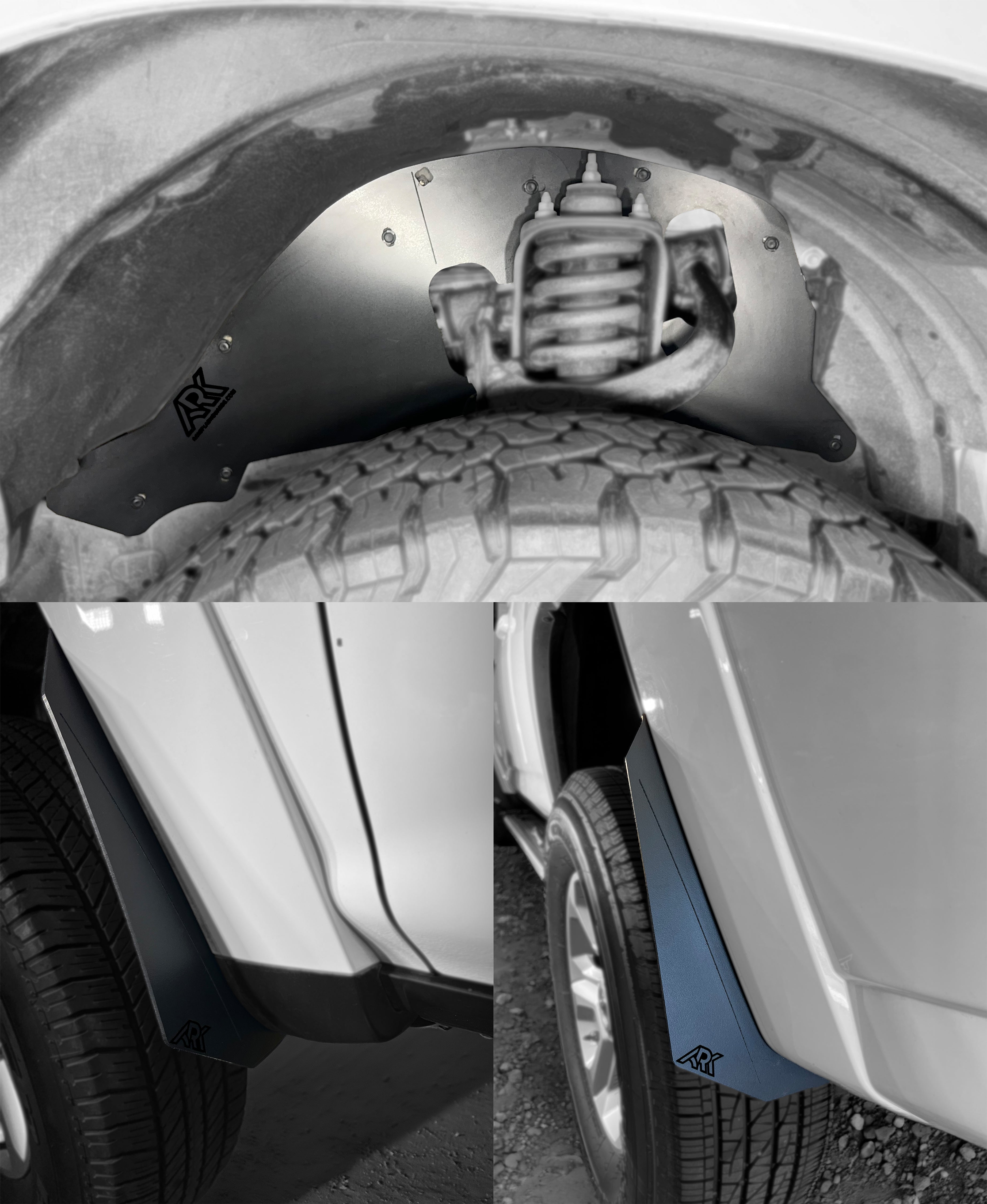 TriXpoly splash guards for 2010-2024 Toyota 4Runner, showcasing durable mud flaps and micro deletes for enhanced protection.