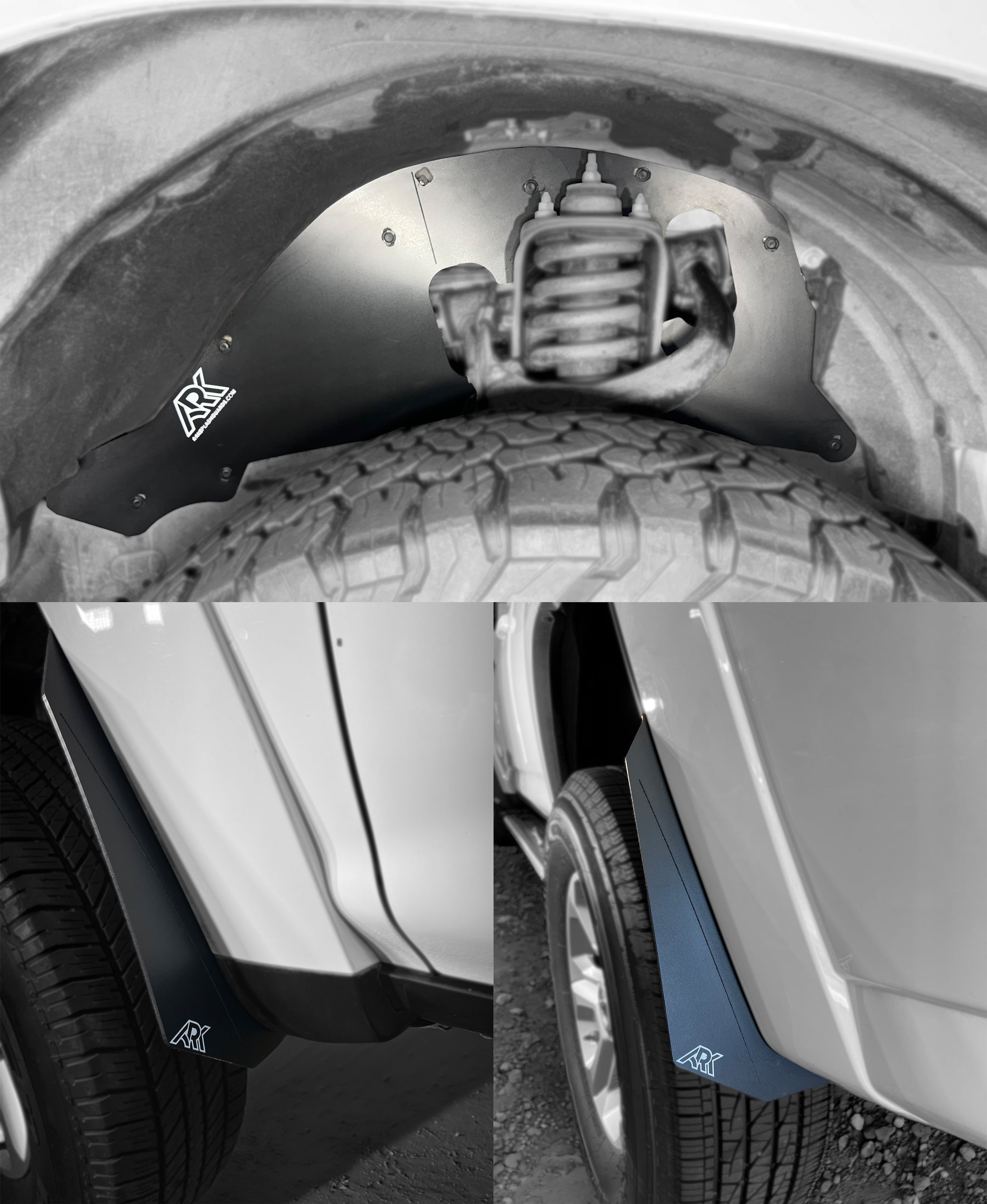 TriXpoly splash guards and mud flaps for 2010-2024 Toyota 4Runner, designed for durability and protection against mud and debris.