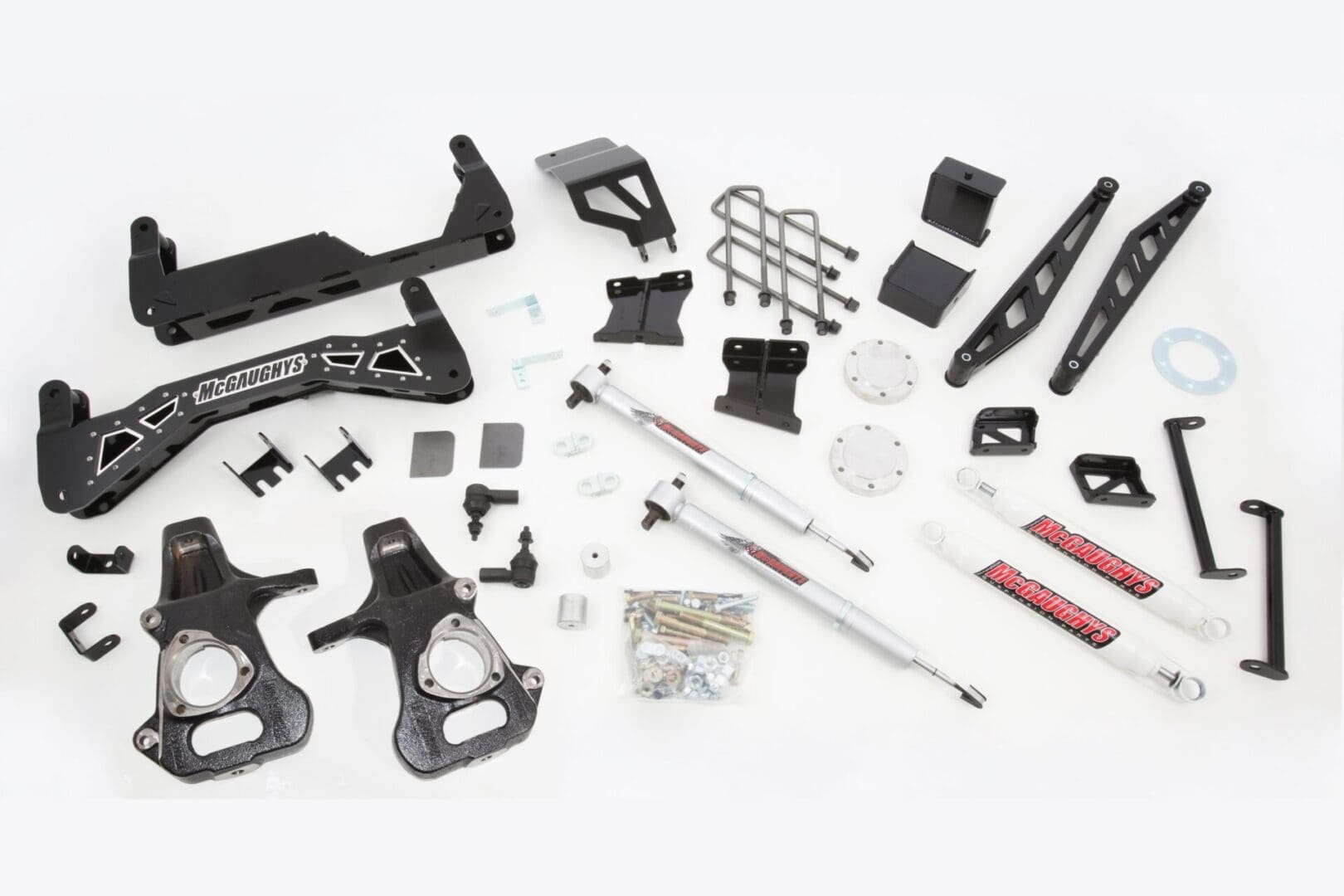 McGaughy's 7-9 Inch Premium Lift Kit S/S Black 2007-2013 Silverado/Sierra 1500 4WD
