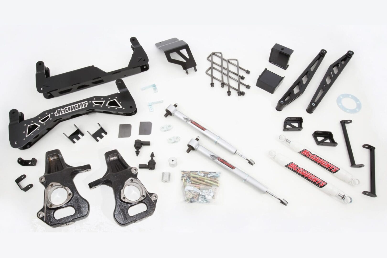 McGaughys 7-9 Inch Lift Kit S/S Black 2014-2018 Silverado/Sierra 1500 2WD