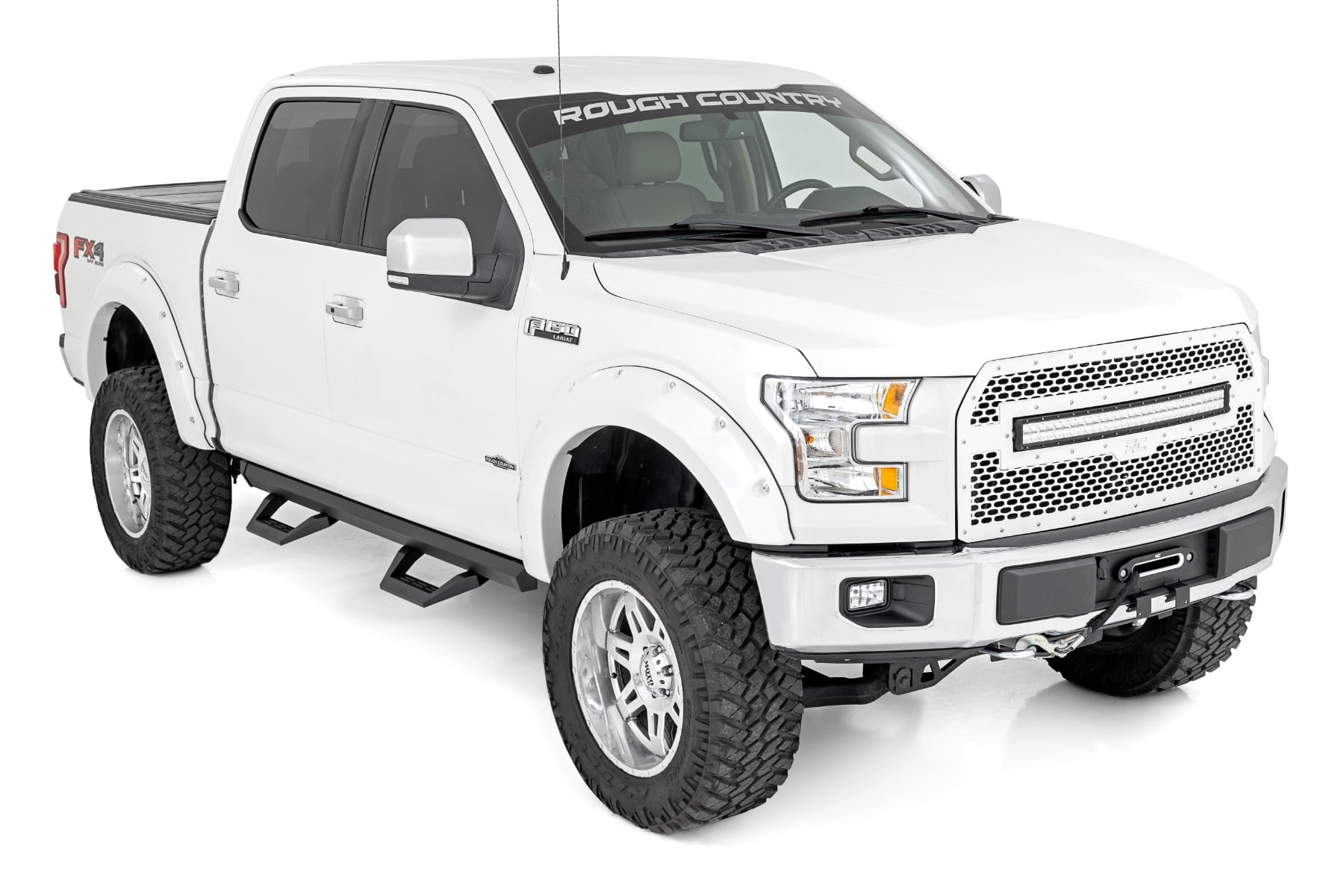 SRX2 Adj Aluminum Step Crew Cab Ford F-150/Lightning/F-250/F-350/Raptor (15-26) Rough Country