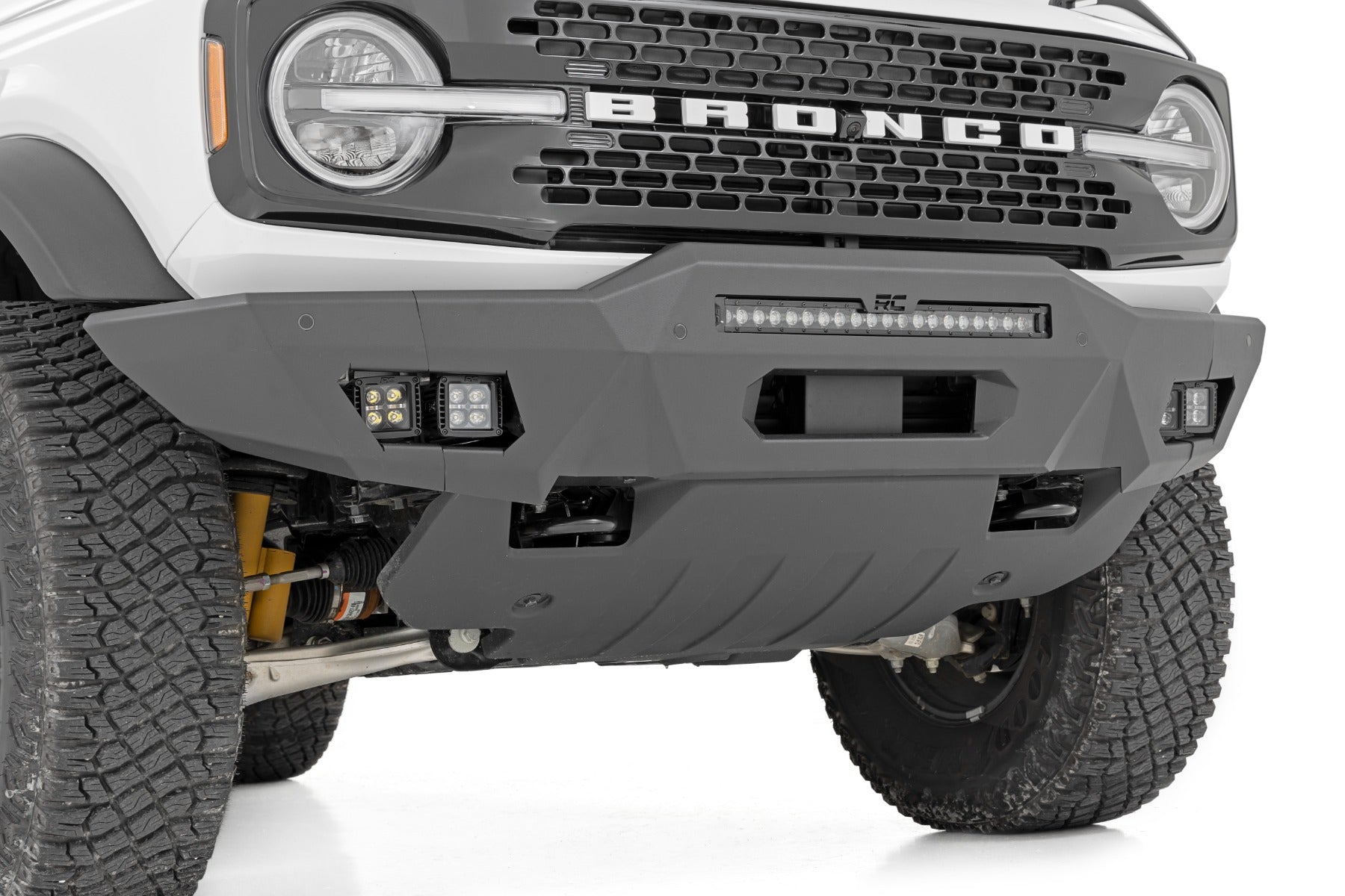 Front Bumper Modular Full Wings Flood Fog Ford Bronco 4WD (21-25) Rough Country