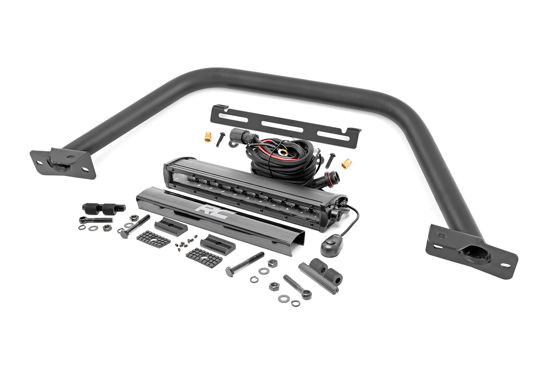 Safari Bar 12 Inch LED Light Bar Black Single Row OE Modular Steel Ford Bronco (21-25) Rough Country
