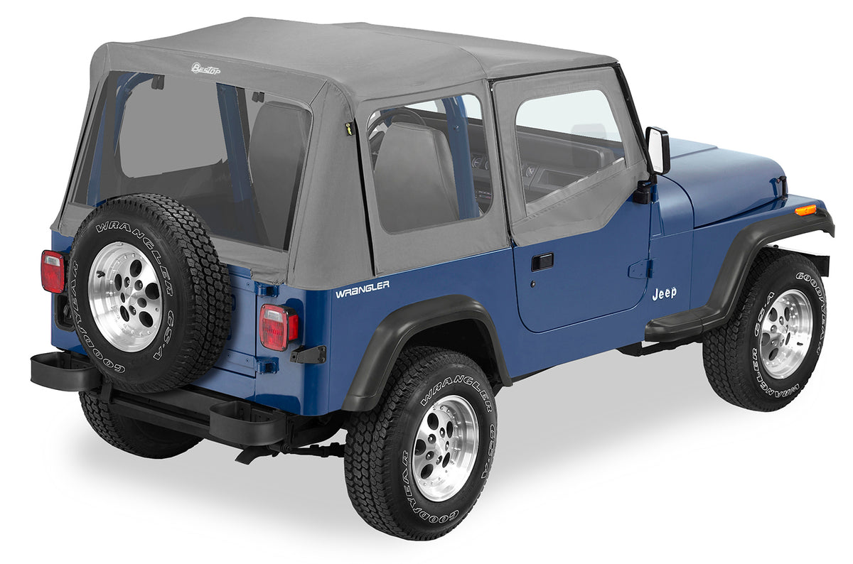 Replace-A-Top for OEM Hardware For Jeep 1988-1995 Wrangler YJ Clear Charcoal/Gray Door Skins Included Bestop