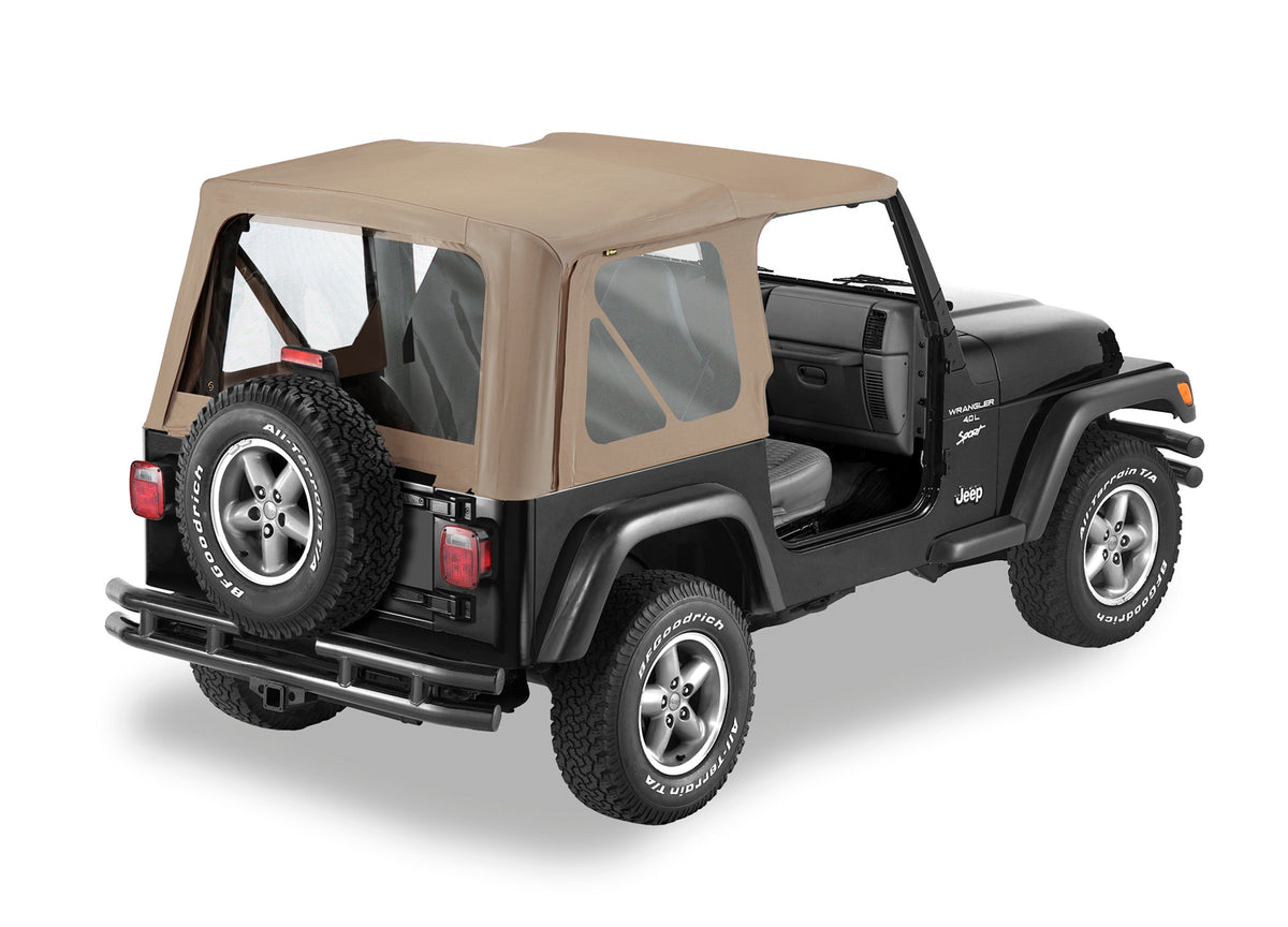 Replace-A-Top for OEM Hardware For Jeep 1997-2002 Wrangler TJ Clear Dark Tan No Door Skins Included Bestop