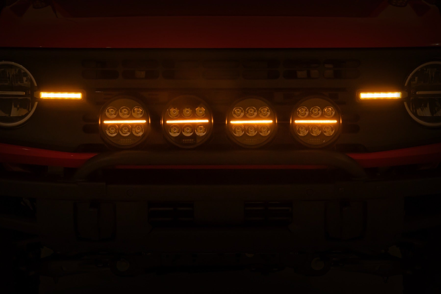 Light Bar Mount 6.5 Inch Round LED (Quad) OE Modular Steel Ford Bronco (21-25) Rough Country
