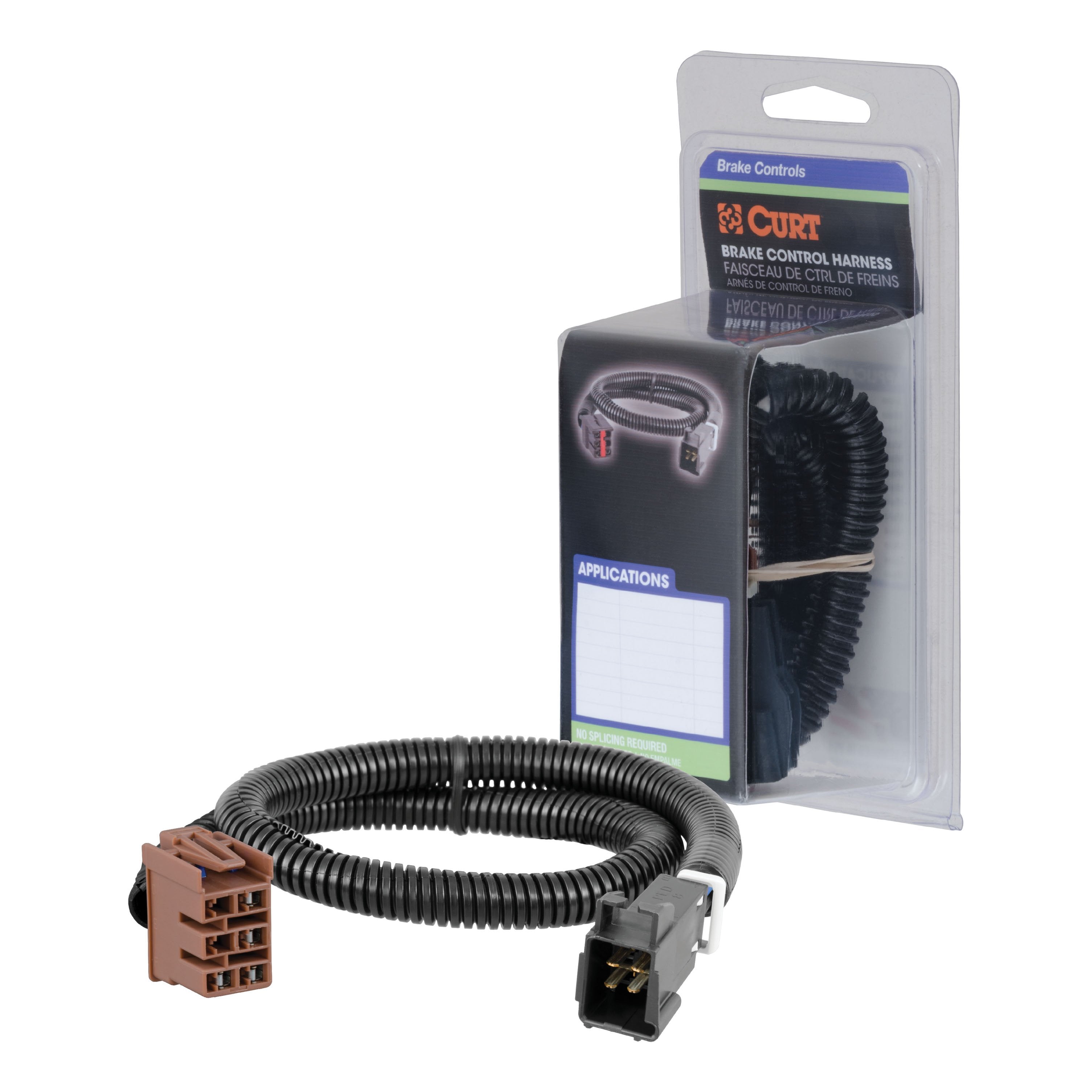 CURT Quick Plug Electric Trailer Brake Controller Wiring Harness, Select Chevrolet Silverado, Suburban, Tahoe, GMC Sierra, Yukon, Escalade Model 51343