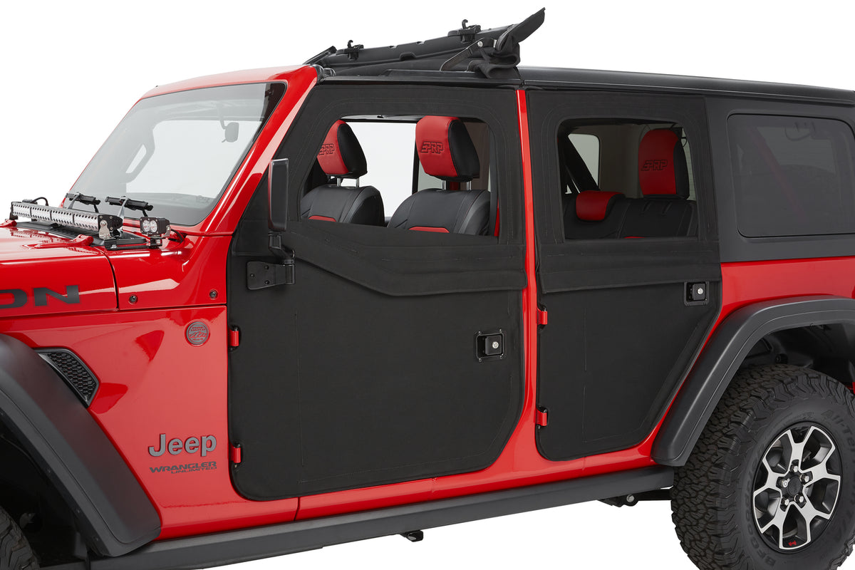 Full Fabric Doors Jeep '20-26 Gladiator '18-26 Wrangler JL Front Black Twill Bestop