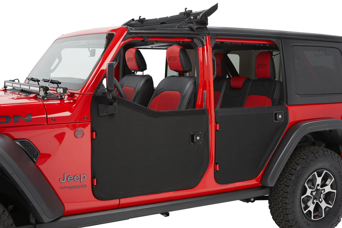 Full Fabric Doors Jeep '20-26 Gladiator '18-26 Wrangler JL Front Black Twill Bestop