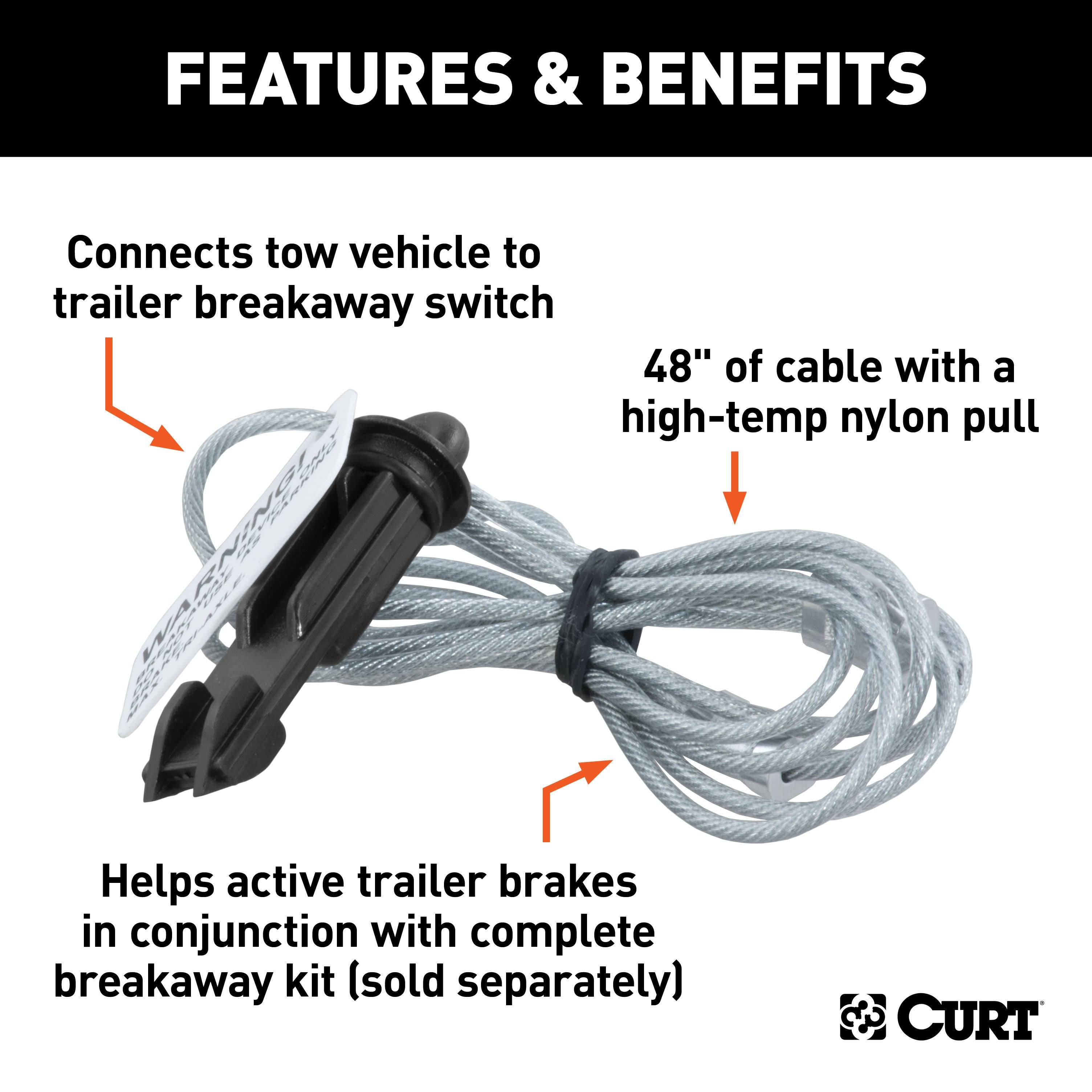 CURT Replacement Trailer Breakaway Switch Lanyard Model 52020