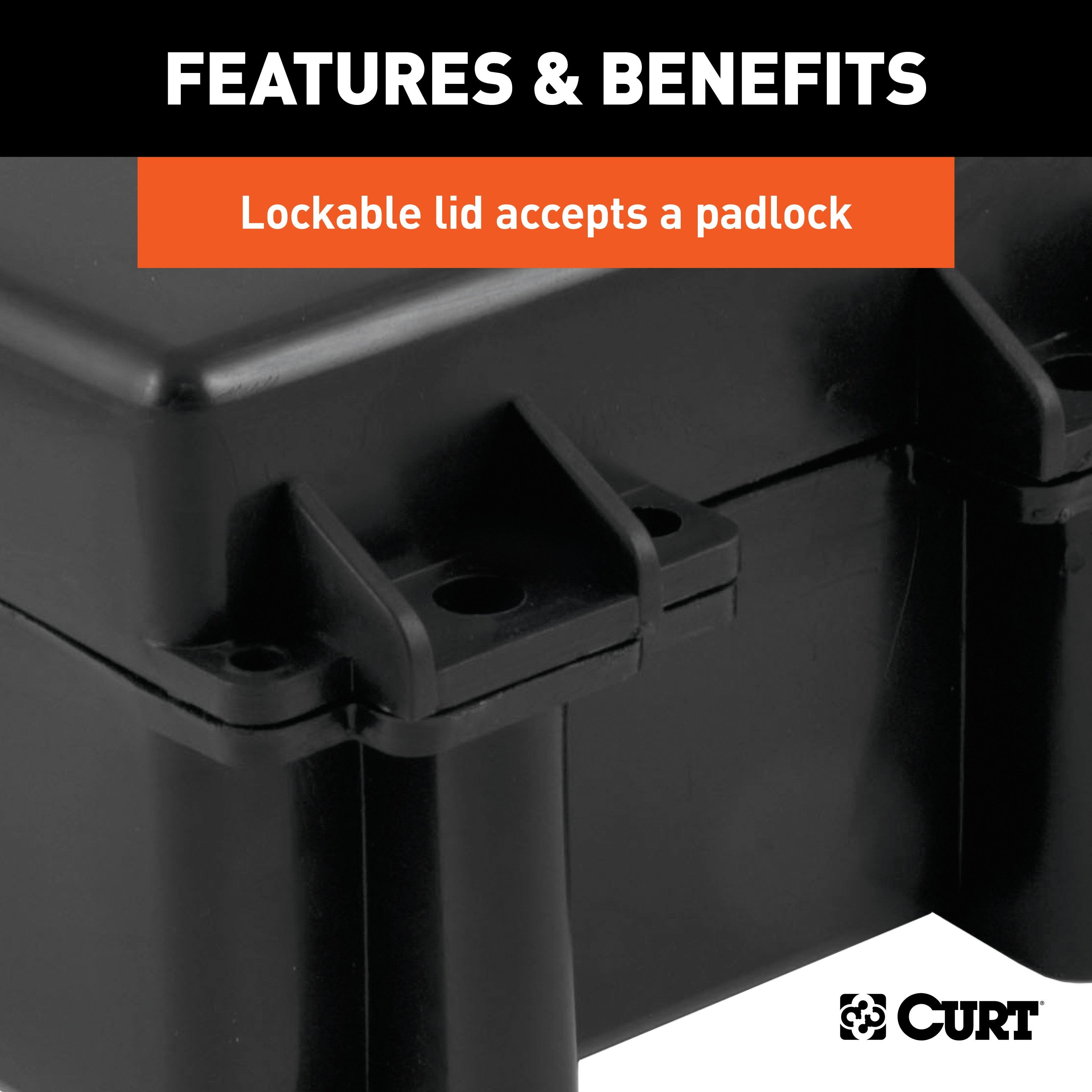 CURT 5-Inch x 3-3/8-Inch x 3-3/4-Inch Watertight Trailer Breakaway Battery Case Model 52027