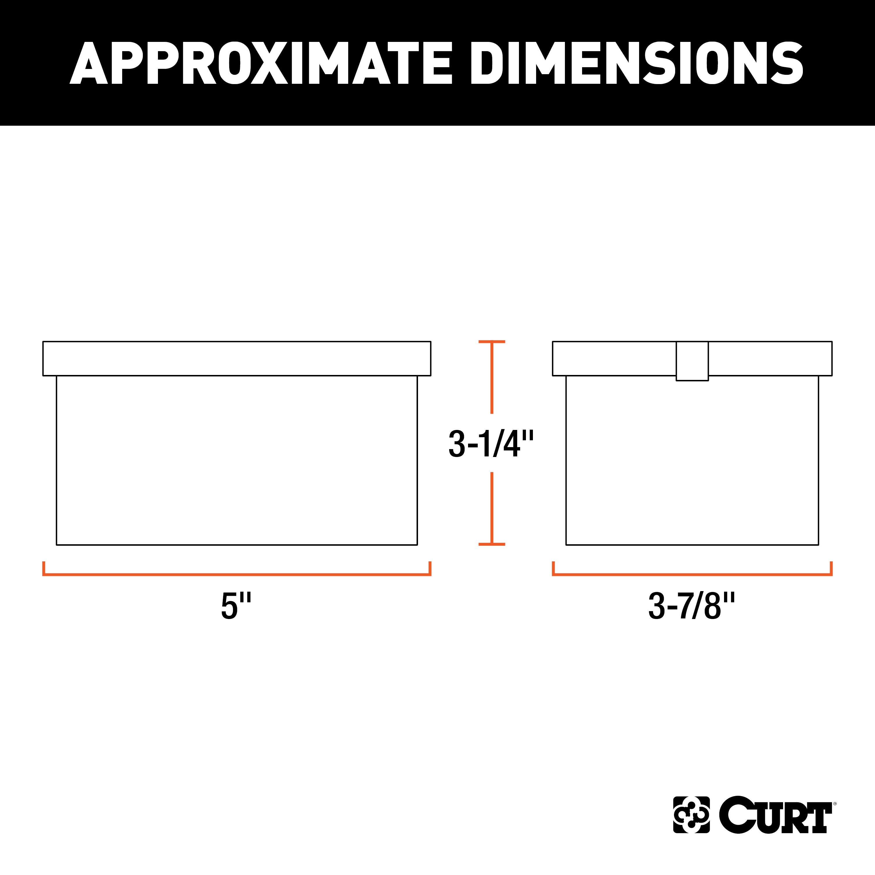 CURT 5-Inch x 3-1/4-Inch x 3-7/8-Inch Lockable Breakaway Battery Case Model 52030