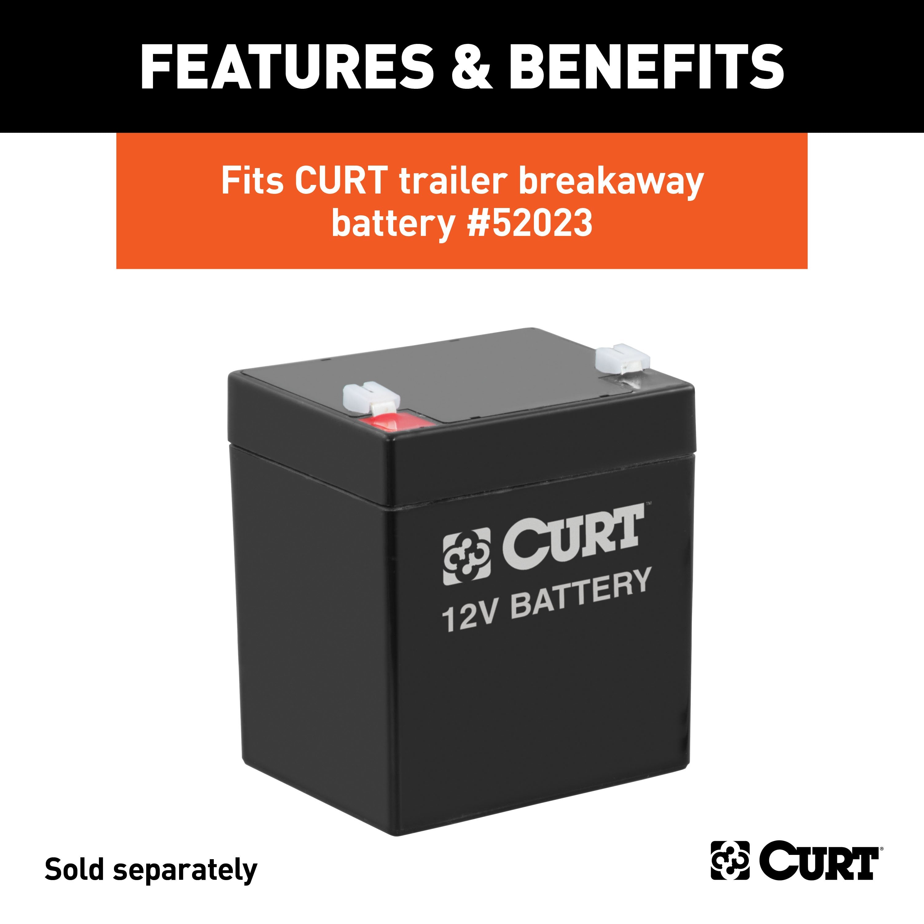 CURT 5-Inch x 3-1/4-Inch x 3-7/8-Inch Lockable Breakaway Battery Case Model 52030