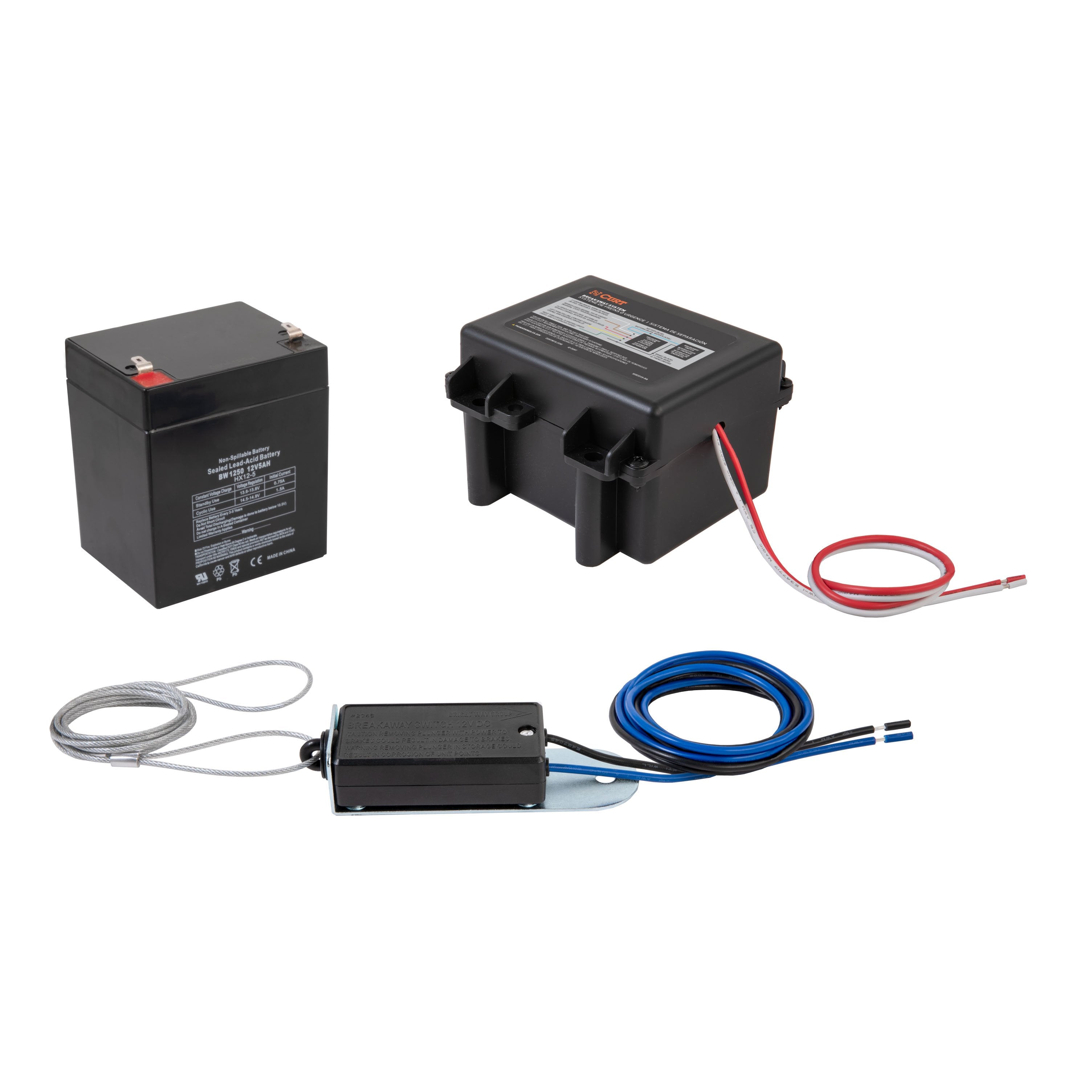 CURT Soft-Trac 1 Trailer Breakaway Switch Kit System with Battery Model 52041