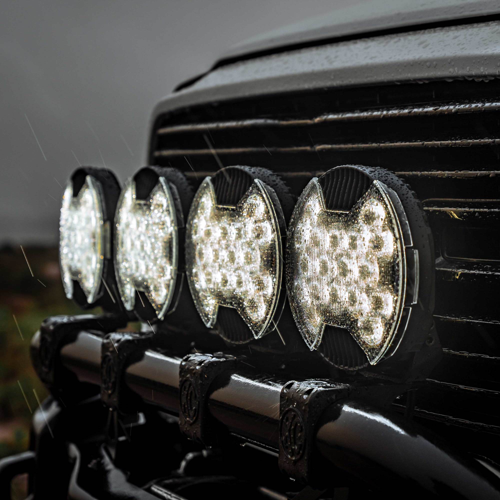 SlimLite 8 Inch LED Light Shield SAE Driving Clear KC HiLiTES