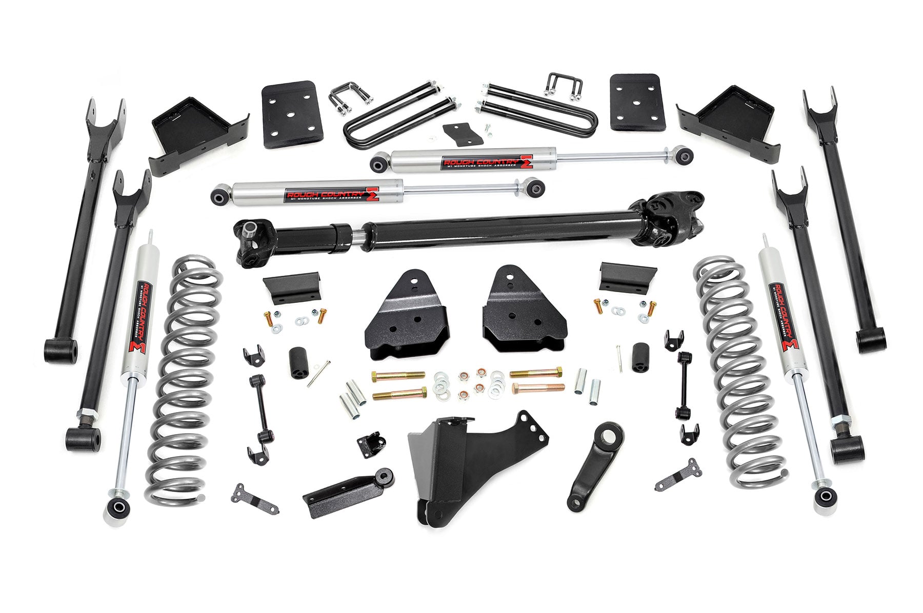 6 Inch Lift Kit 4-Link No OVLD M1 w/ M1 Rear Shocks Ford F-250/F-350 Super Duty (17-22) Rough Country