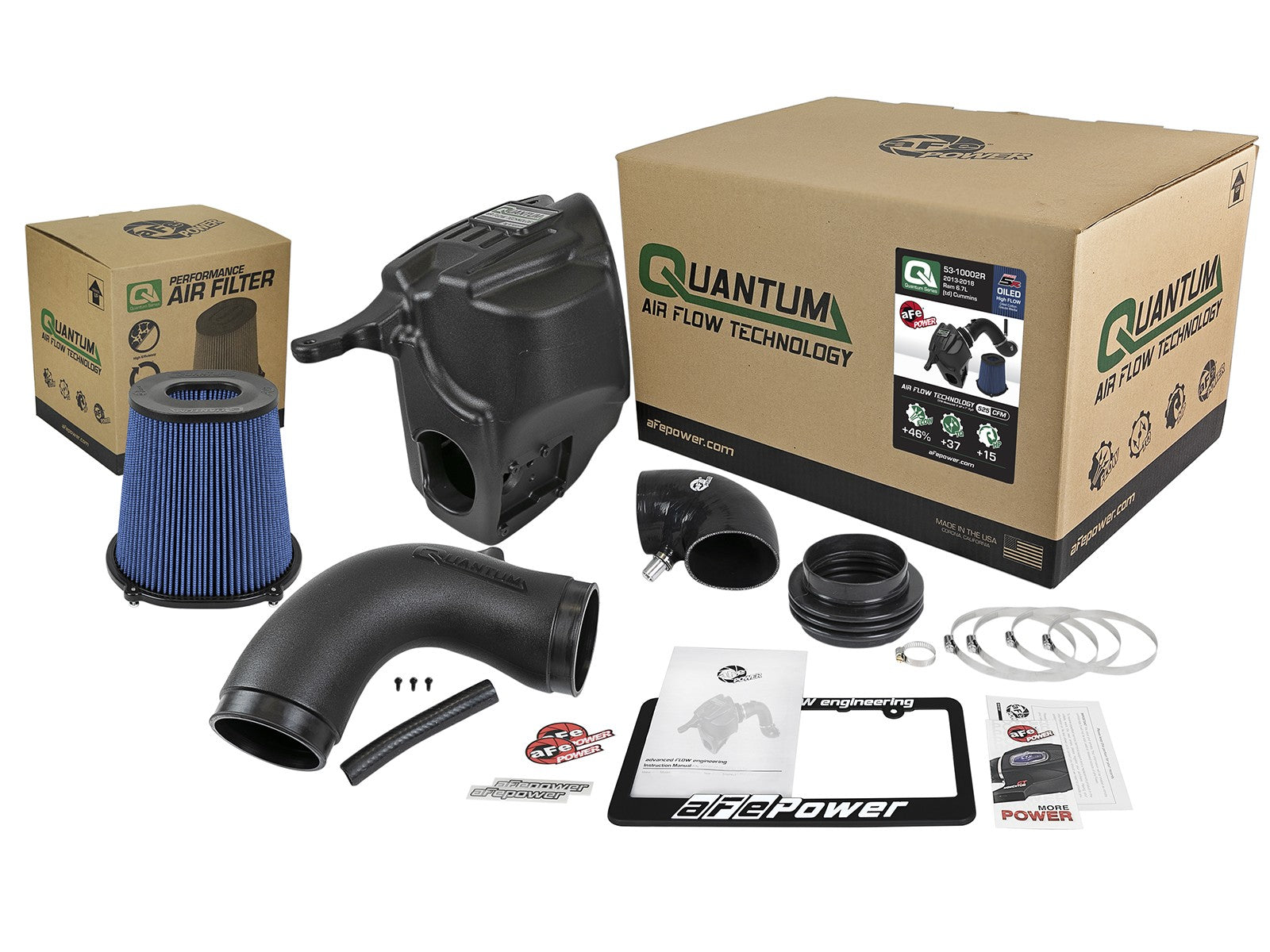 Quantum Cold Air Intake System w/ Pro 5R Filter Dodge Ram Diesel Trucks 13-18 L6-6.7L (td) aFe Power