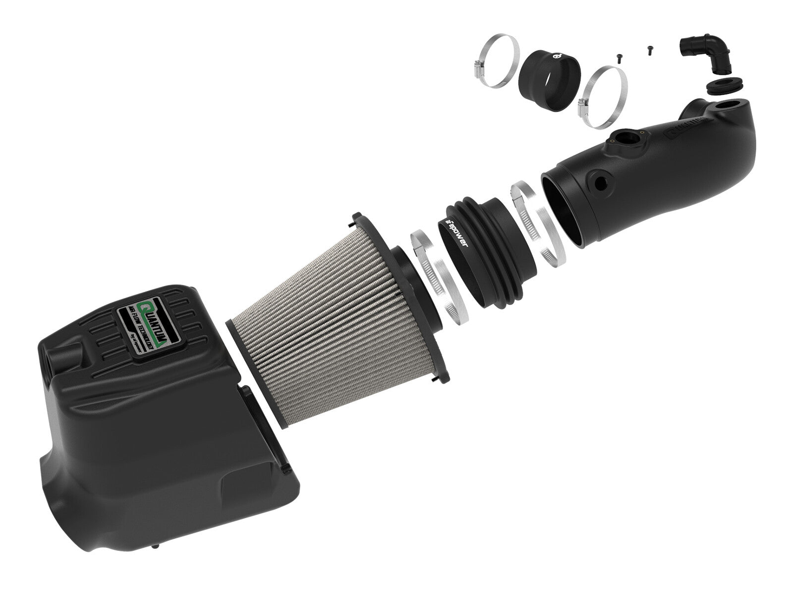 Quantum Cold Air Intake System w/ Pro Dry S Filter Ford Diesel Trucks 08-10 V8-6.4L (td) aFe Power