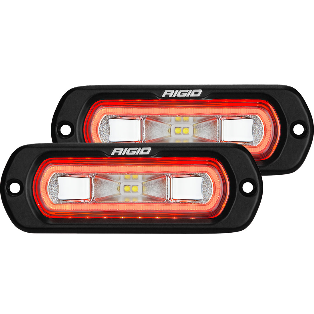 SR-L Series Off-Road Spreader Pod 3 Wire Flush Mount With Halo Pair RIGID Industries