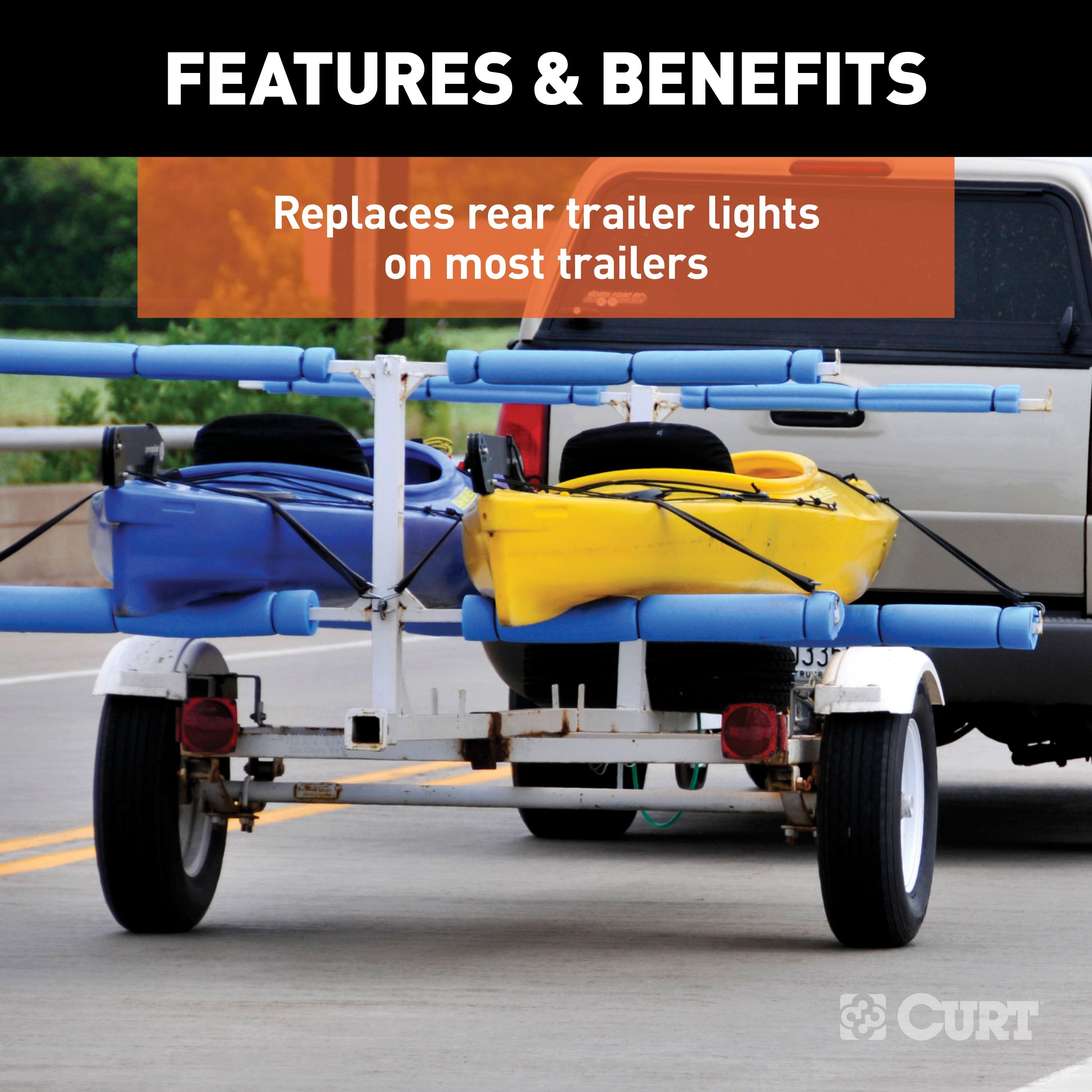 CURT Passenger-Side Combination Replacement Trailer Light, Stop Tail Turn Model 53440