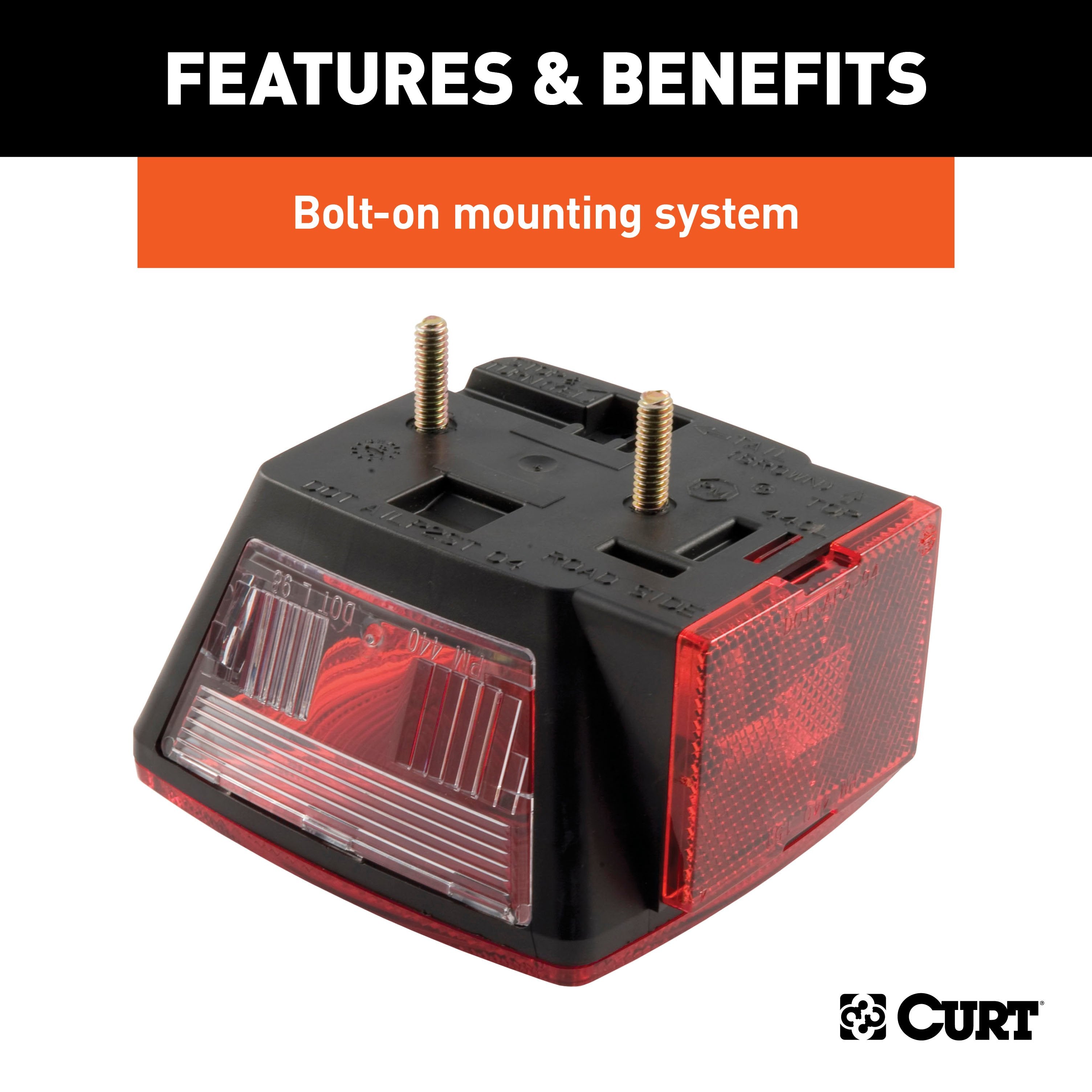 CURT Driver-Side Combination Replacement Trailer Light, Stop Tail Turn Model 53441