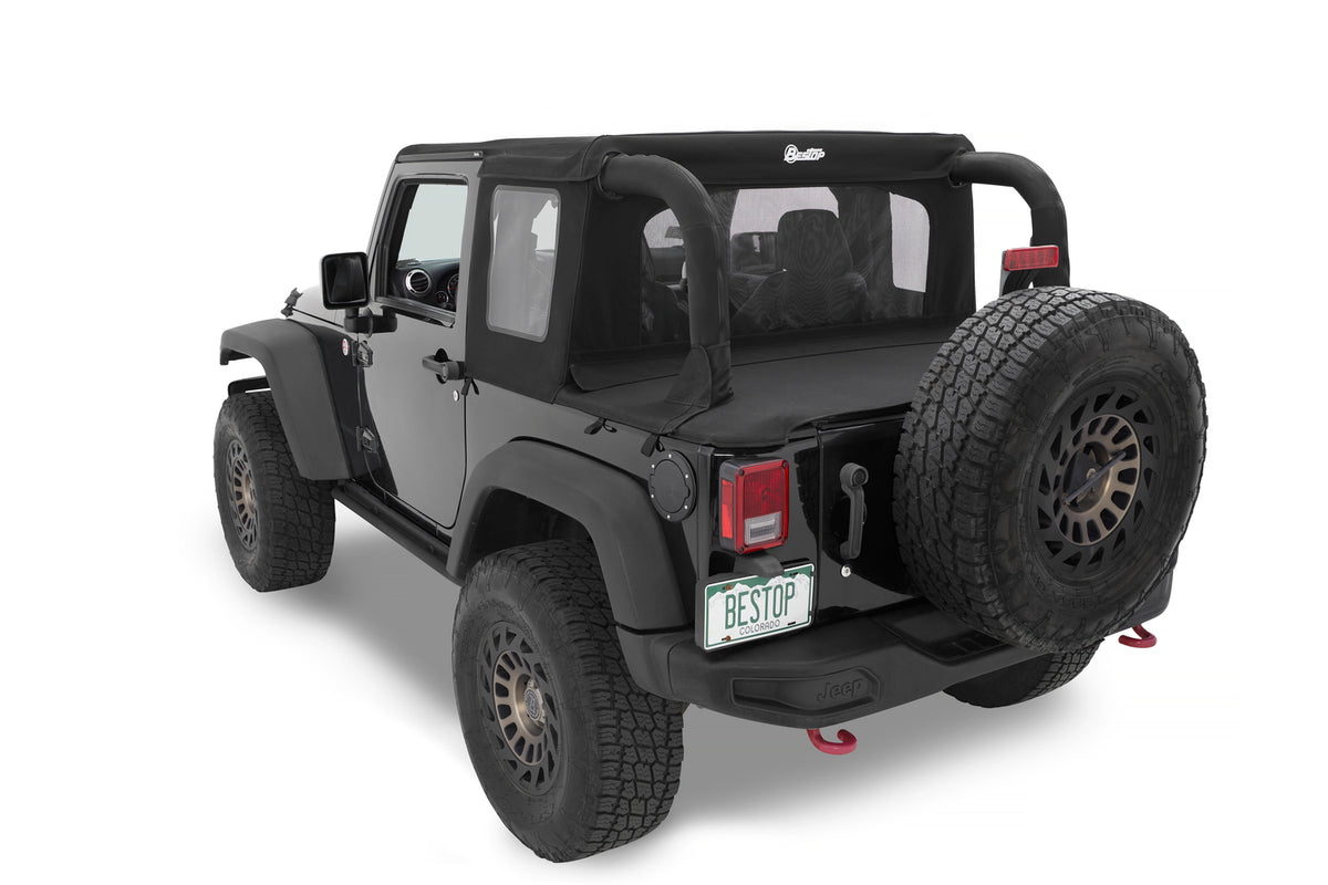 Jeep Wrangler Halftop Soft Tops For Jeep 2007-2018 Wrangler JK 2 Door Black Premium Twill Bestop