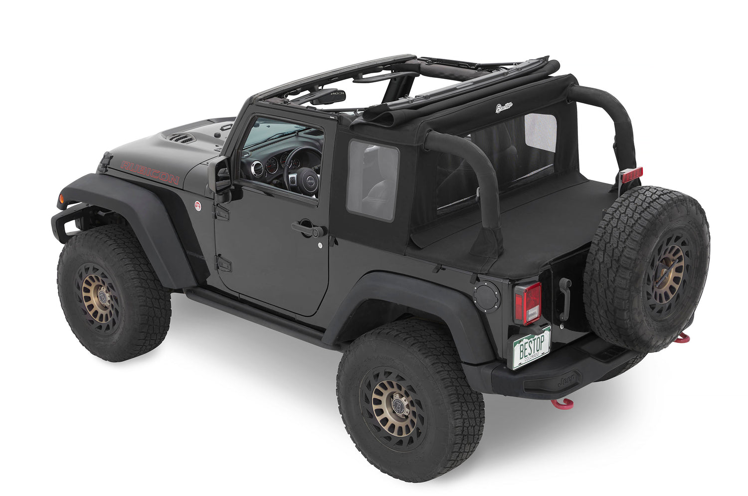 Jeep Wrangler Halftop Soft Tops For Jeep 2007-2018 Wrangler JK 2 Door Black Premium Twill Bestop