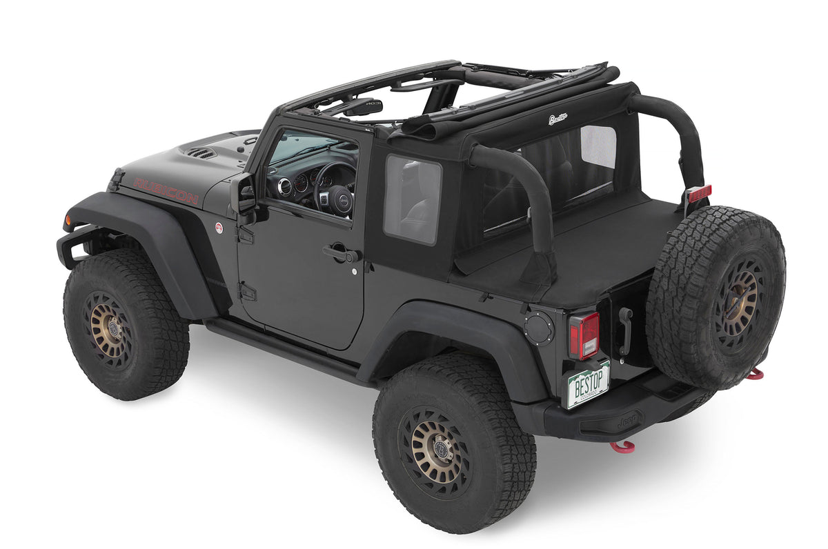 Jeep Wrangler Halftop Soft Tops For Jeep 2007-2018 Wrangler JK 2 Door Black Premium Twill Bestop