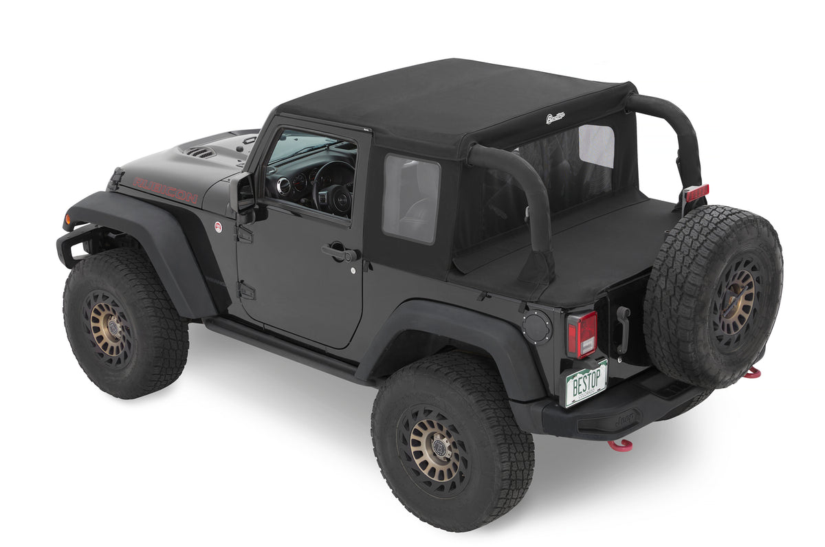 Jeep Wrangler Halftop Soft Tops For Jeep 2007-2018 Wrangler JK 2 Door Black Premium Twill Bestop