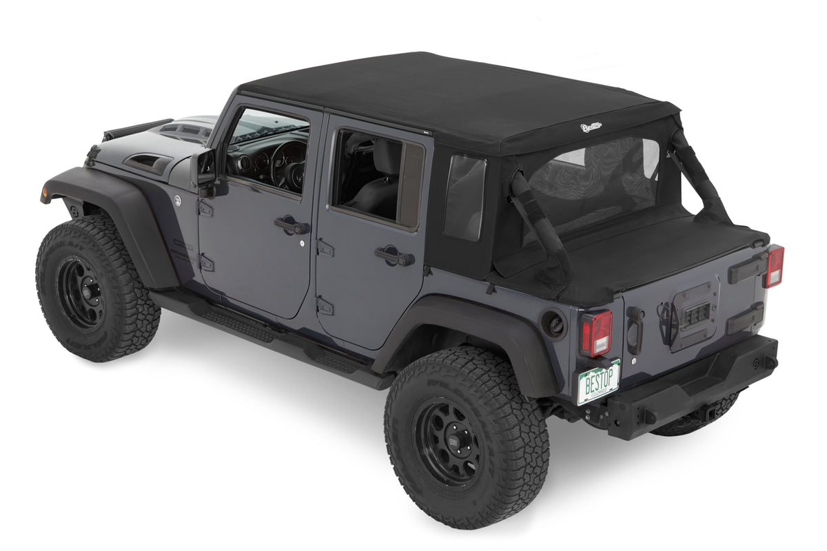 Jeep Wrangler Halftop Soft Tops For Jeep 2007-2018 Wrangler JK 4 Door Black Premium Twill Bestop