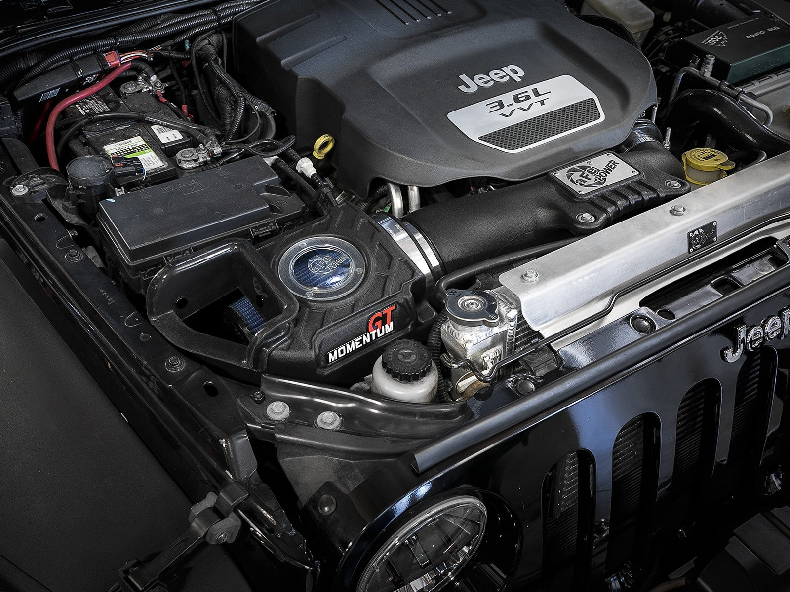 Momentum GT Cold Air Intake System w/ Pro 5R Filter Jeep Wrangler (JK) 12-18 V6-3.6L 22 Percent Air Flow Gain aFe Power