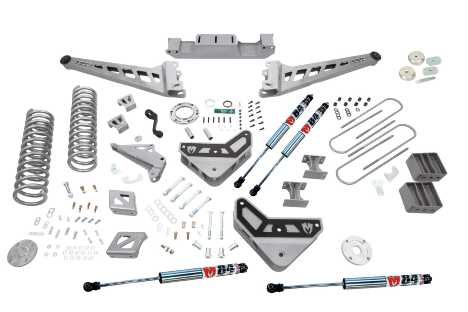 McGaughys 8 Inch Lift Kit 2013-2018 Dodge Ram 3500 4WD Silver Powdercoat