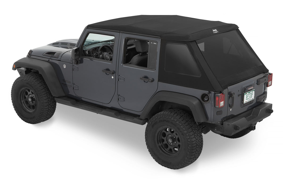 Jeep Trektop Glide - Jeep 07-18 Wrangler JK 4-Door (Black Diamond) Bestop