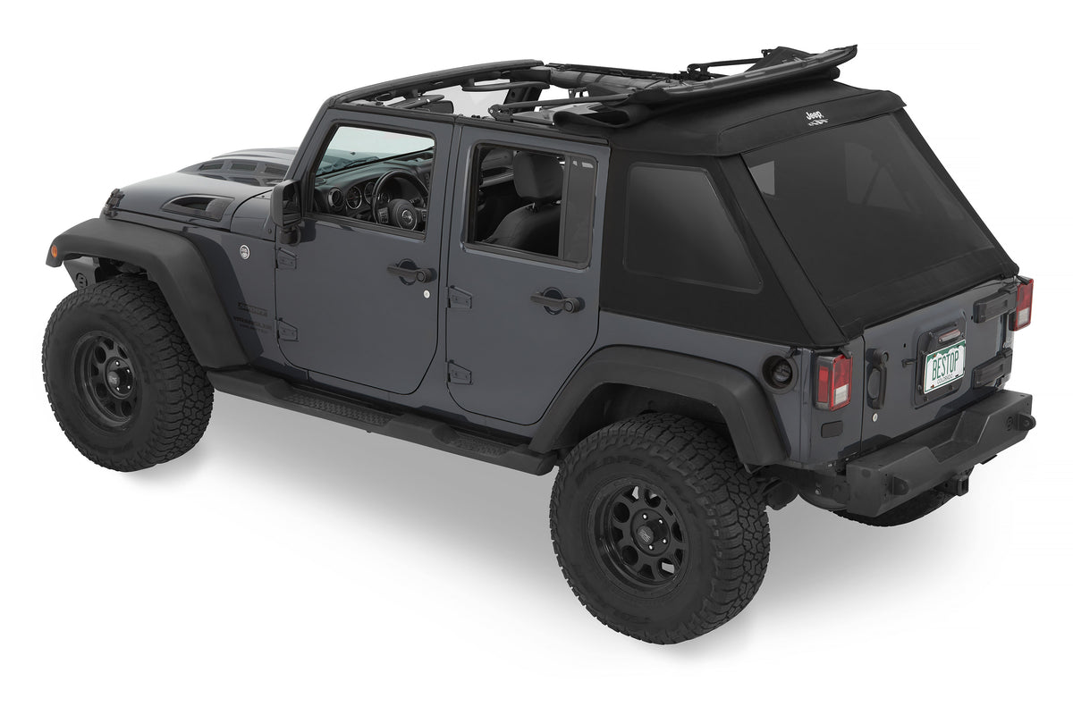 Jeep Trektop Glide - Jeep 07-18 Wrangler JK 4-Door (Black Diamond) Bestop