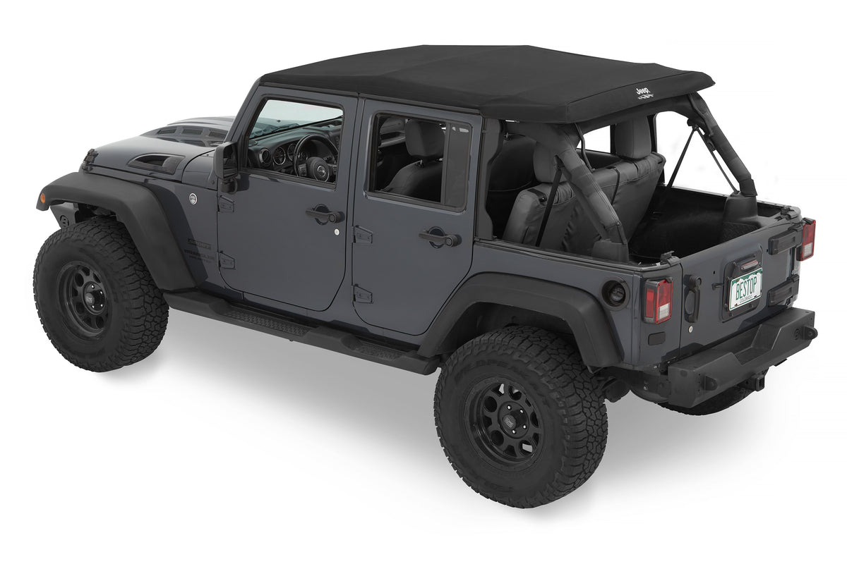 Jeep Trektop Glide - Jeep 07-18 Wrangler JK 4-Door (Black Diamond) Bestop