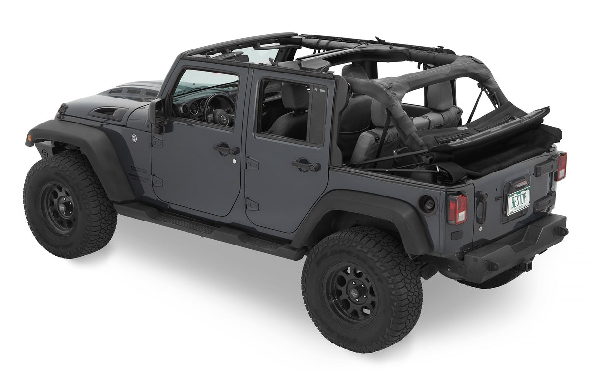 Jeep Trektop Glide - Jeep 07-18 Wrangler JK 4-Door (Black Diamond) Bestop