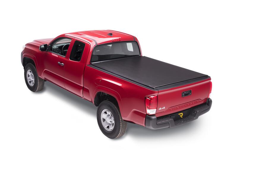 Lo Pro Tonneau Cover Black 2001-2006 Toyota Tundra Double Cab 6 Foot 2 Inch Bed with Bed Caps Truxedo