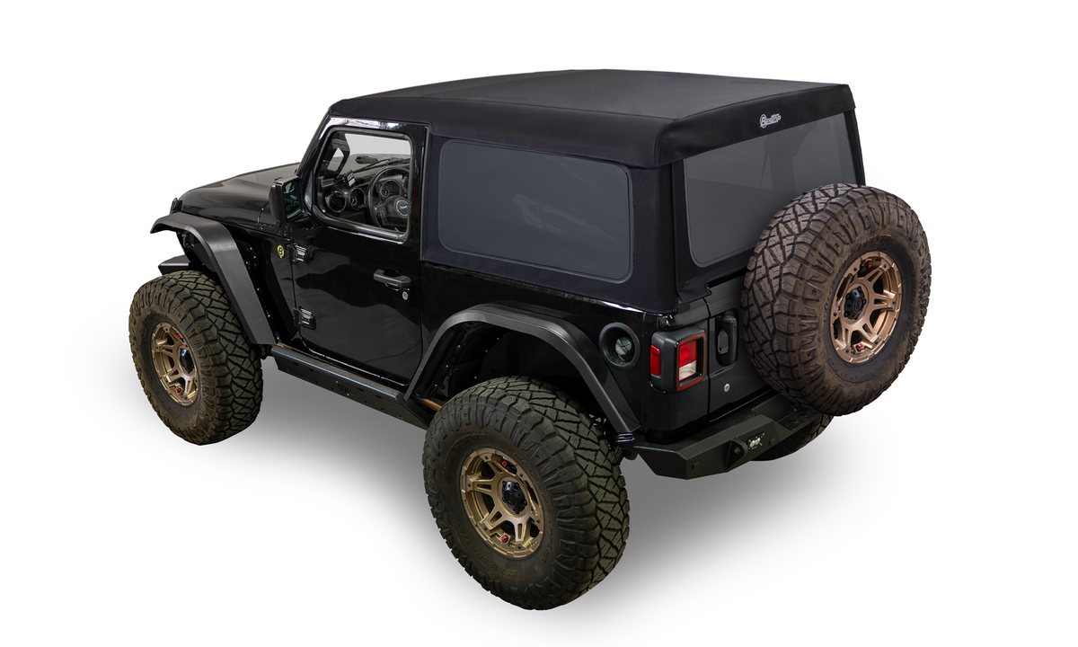 Supertop Glide Jeep 2018-26 Wrangler JL 2-Door Squareback, Premium Black Twill Bestop