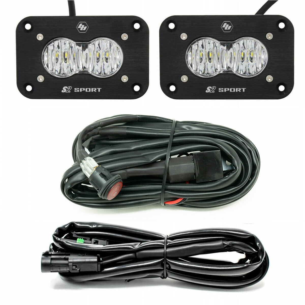 LED Work Light Clear Lens Flush Mount Kit S2 Sport Baja Designs