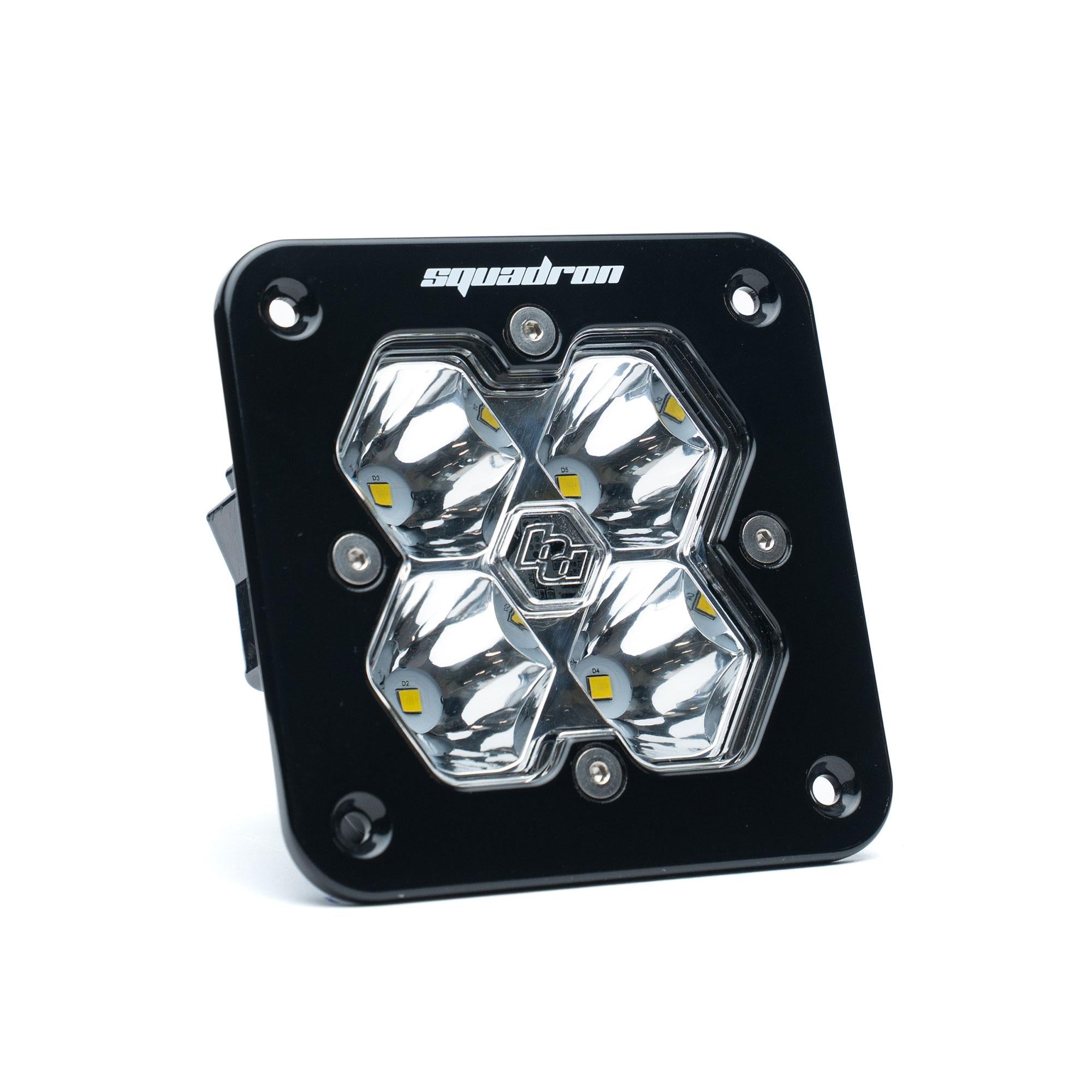 Squadron 2.0 Sport Black Flush Mount LED Auxiliary Light Pod Universal Clear Baja Designs