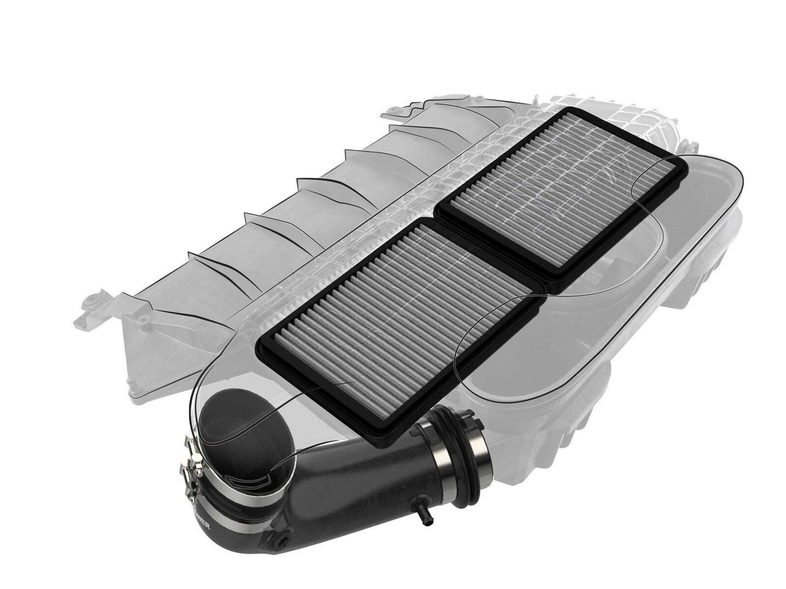 Super Stock Carbon Fiber Induction System w/ Pro Dry S Filter Ram 1500 Trx 21-24 V8-6.2L (sc) aFe Power