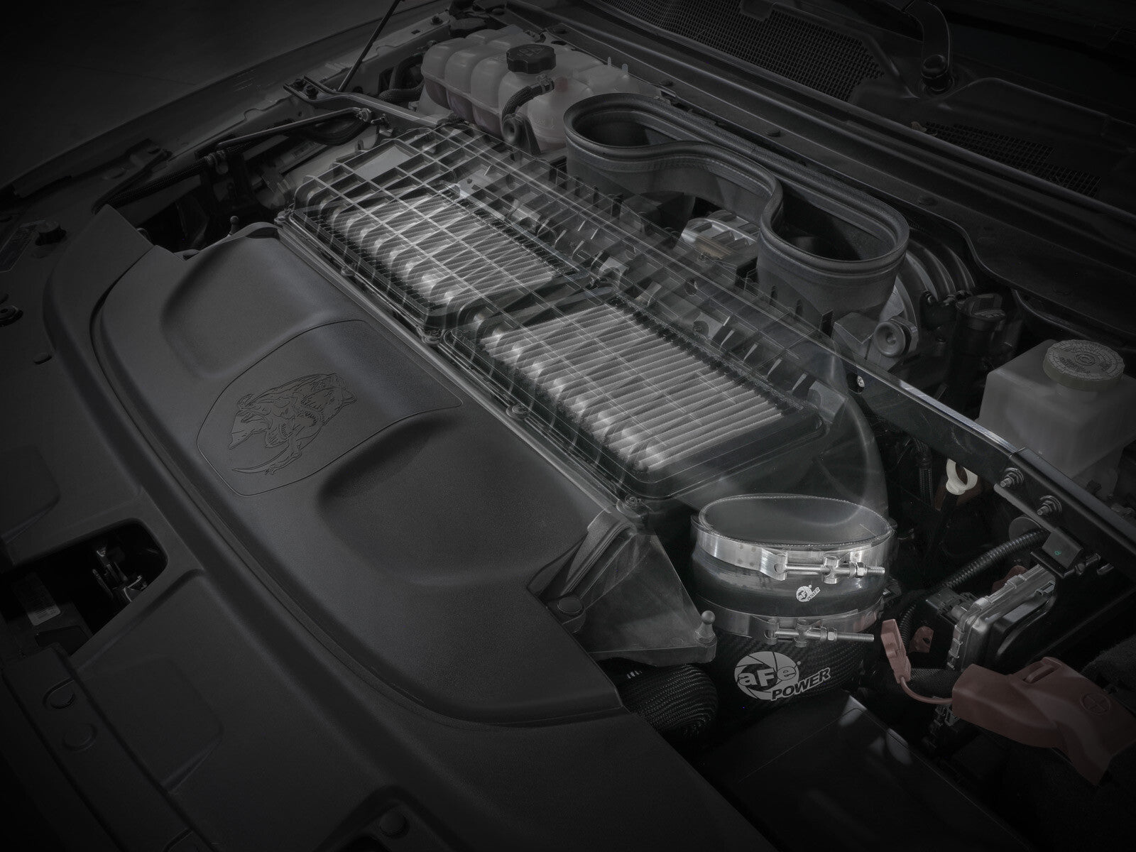 Super Stock Carbon Fiber Induction System w/ Pro Dry S Filter Ram 1500 Trx 21-24 V8-6.2L (sc) aFe Power