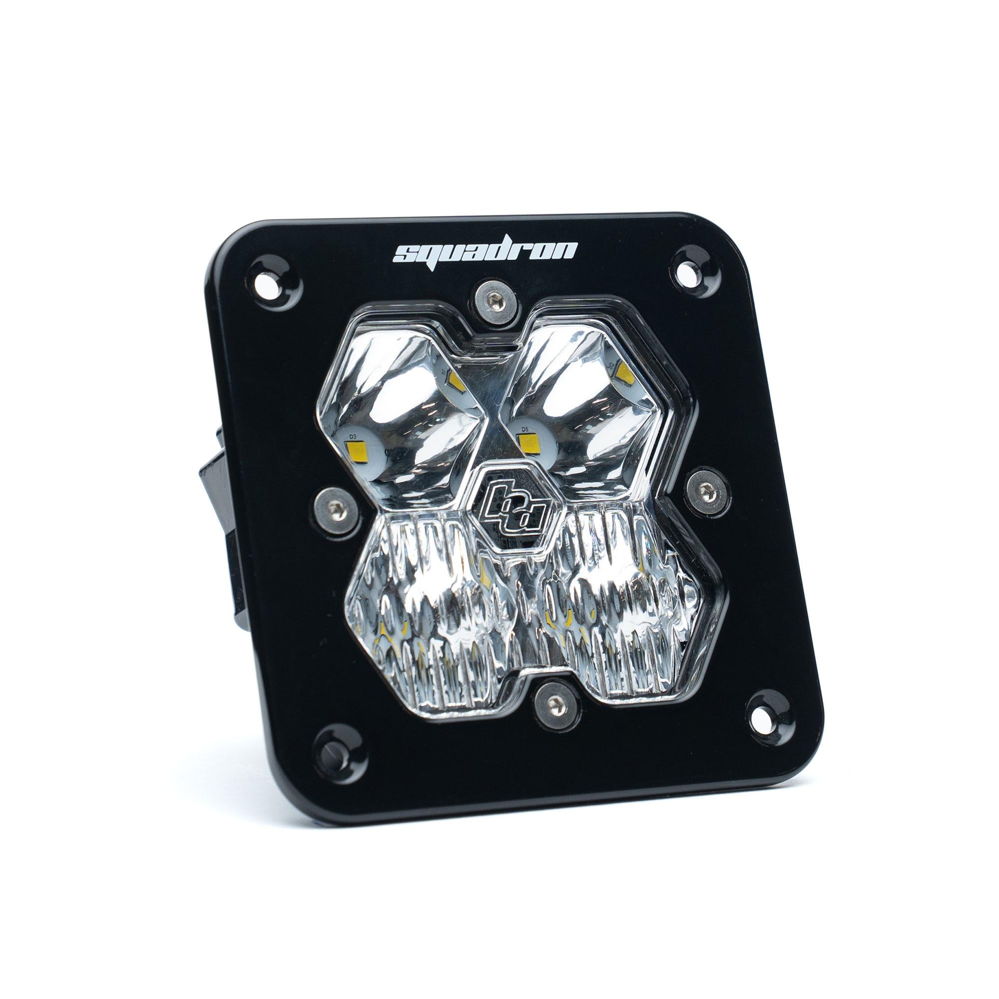 Squadron 2.0 Sport Black Flush Mount LED Auxiliary Light Pod Universal Clear Baja Designs