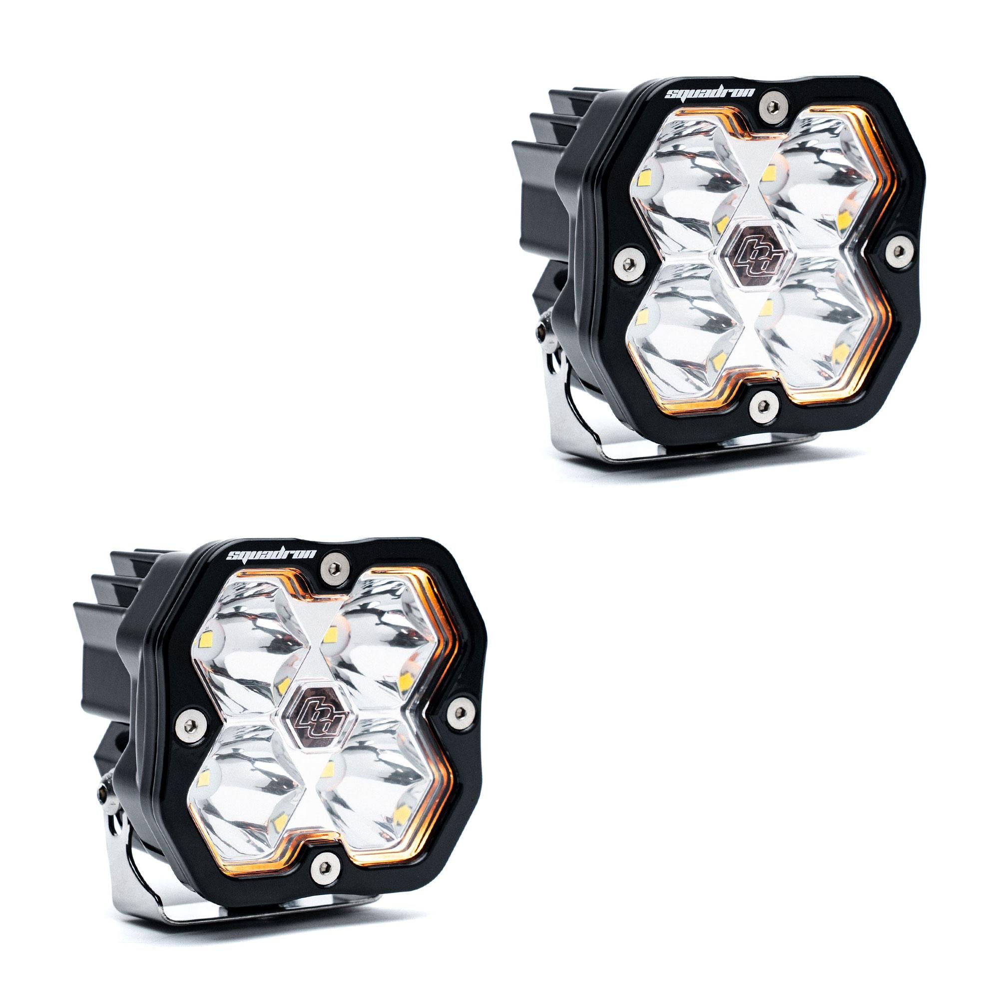 Squadron 2.0 Sport Black LED Auxiliary Light Pod Pair (No Harness) Universal Clear Baja Designs