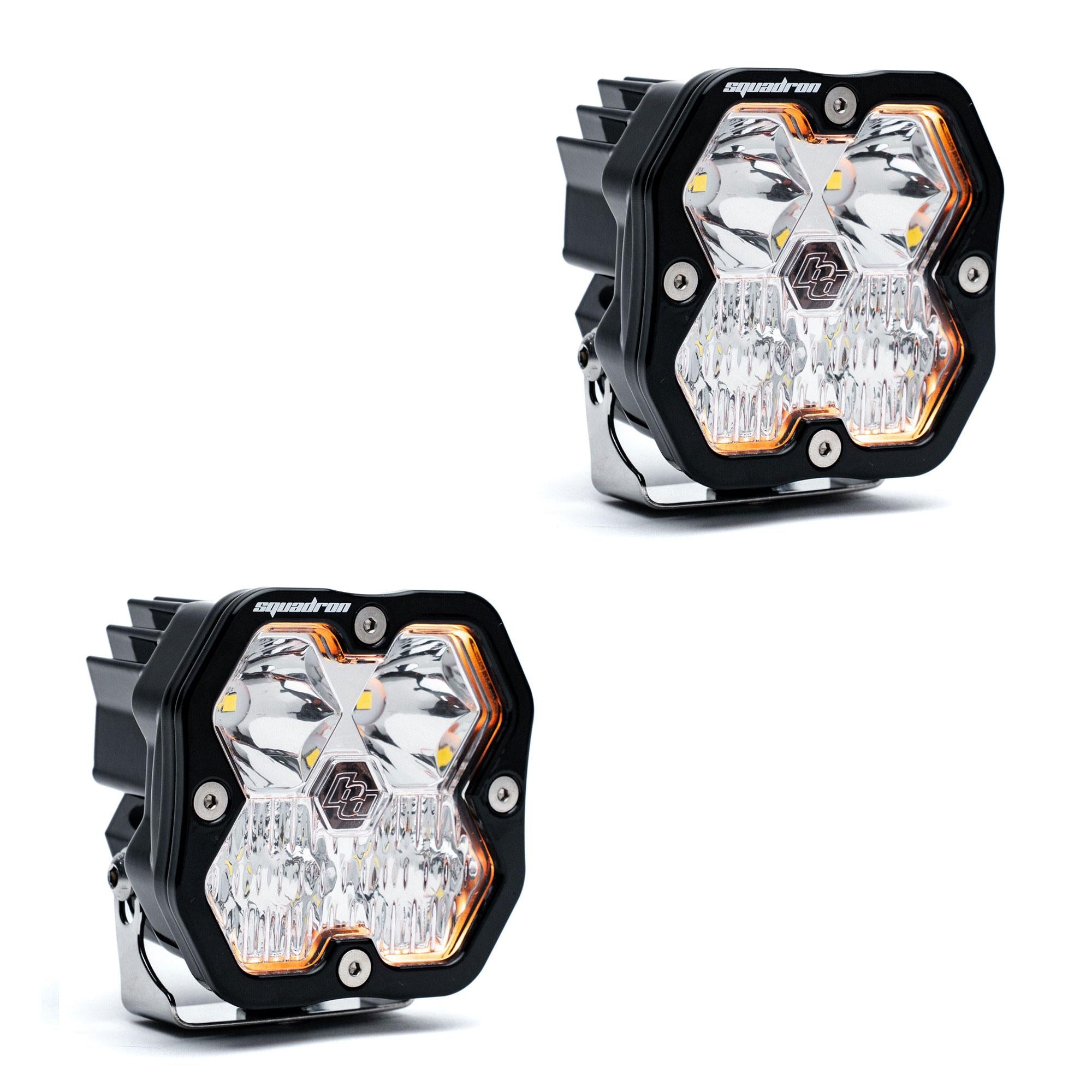 Squadron 2.0 Sport Black LED Auxiliary Light Pod Pair (No Harness) Universal Clear Baja Designs