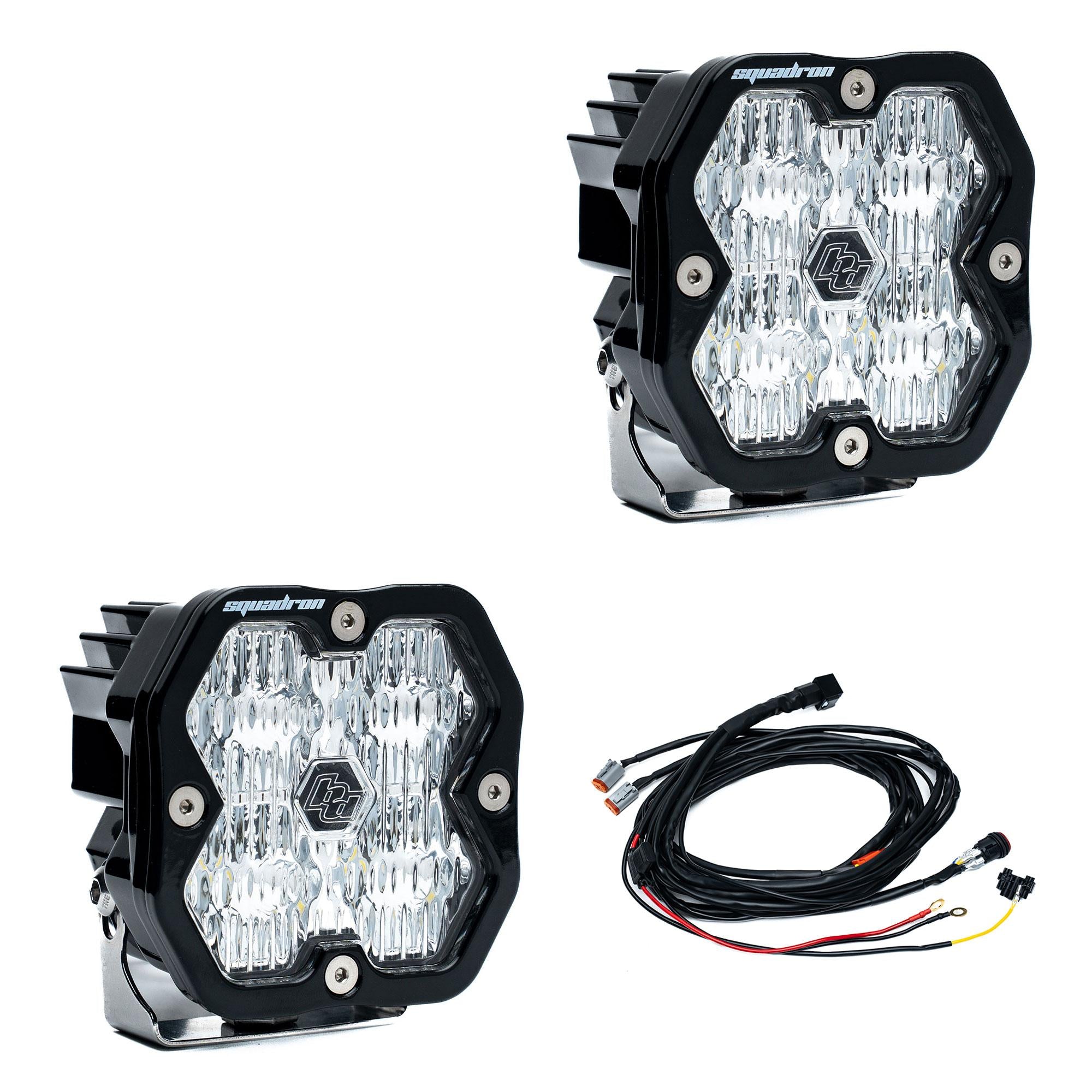Squadron 2.0 Sport Black LED Auxiliary Light Pod Pair Universal Clear Baja Designs