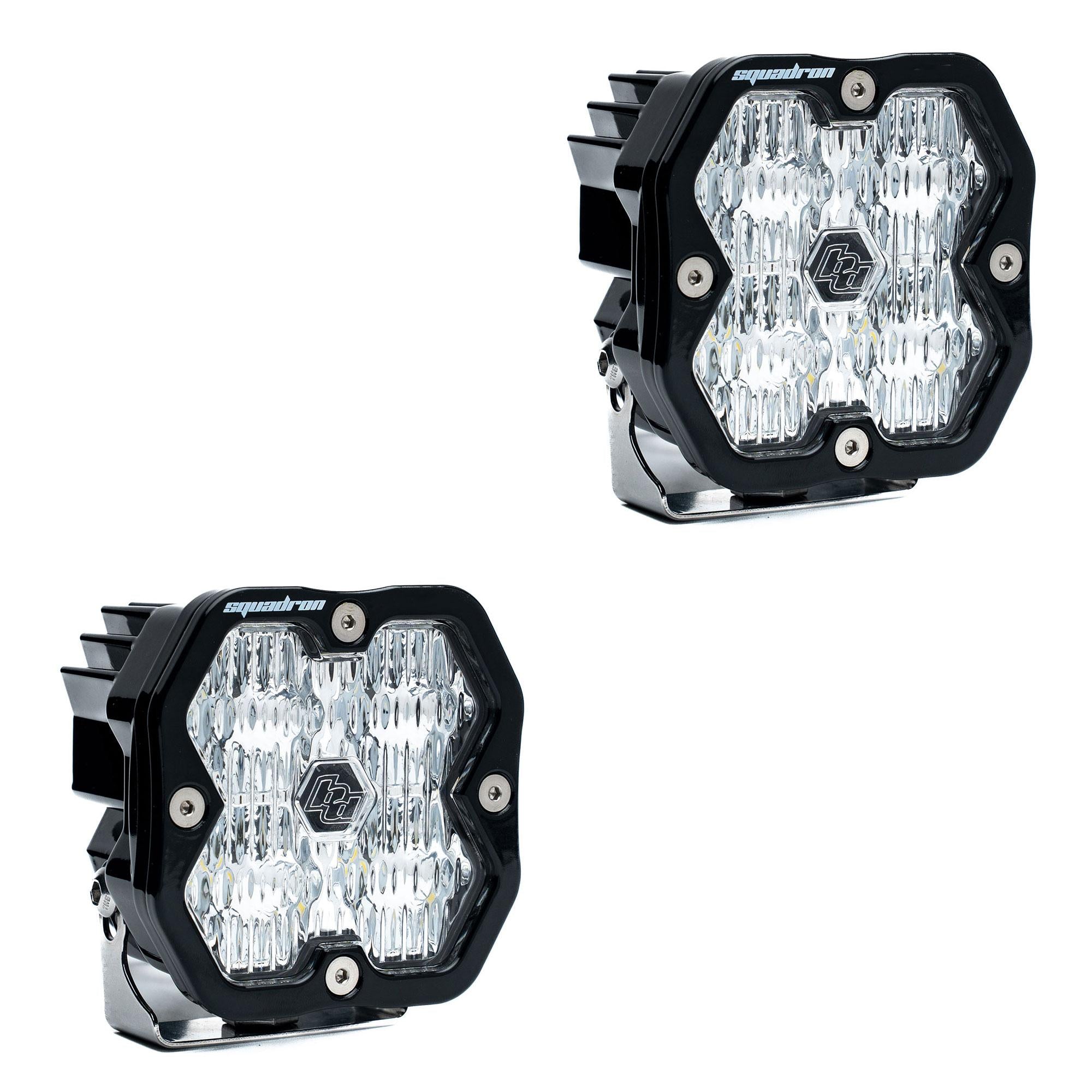 Squadron 2.0 Sport Black LED Auxiliary Light Pod Pair (No Harness) Universal Clear Baja Designs