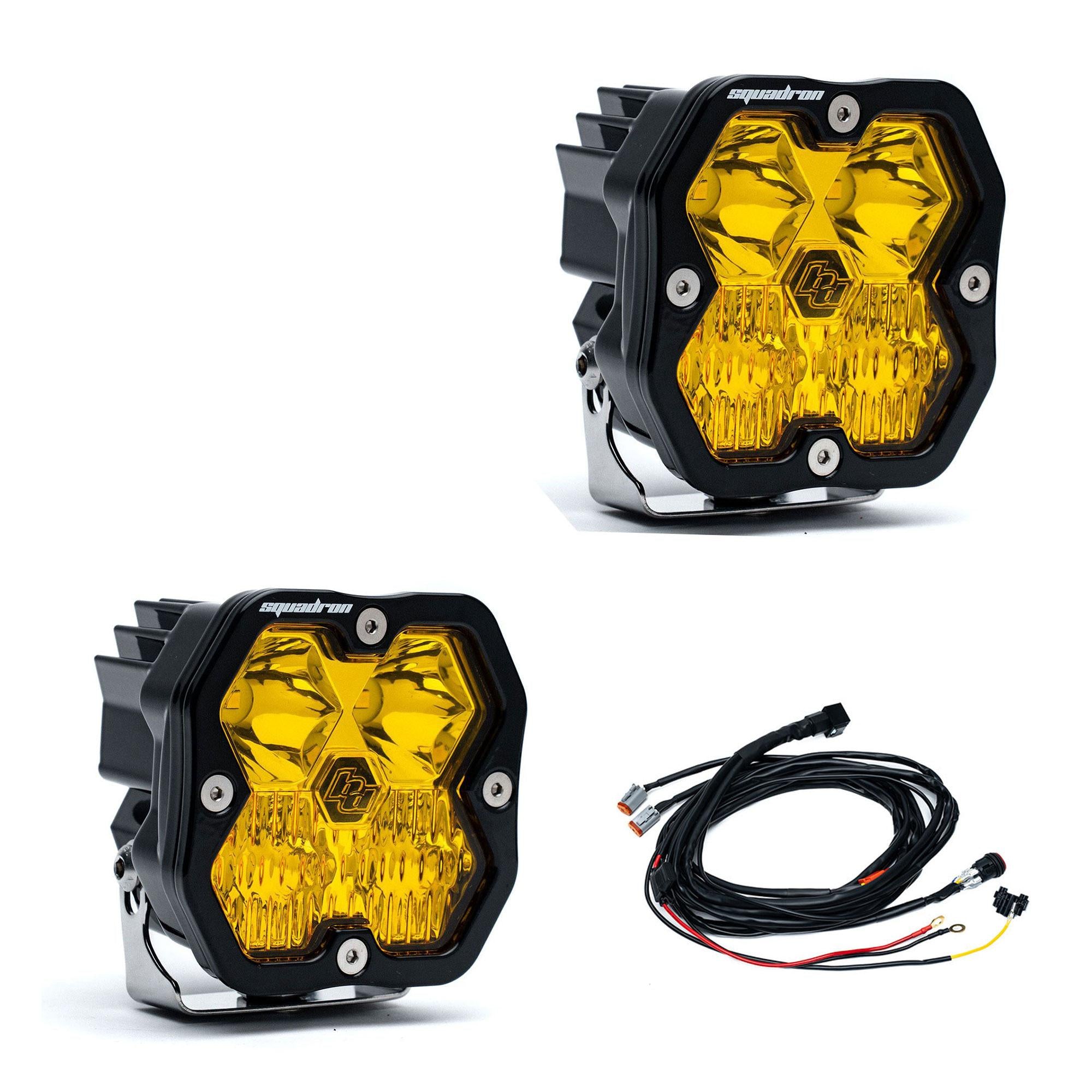 Squadron 2.0 Sport Black LED Auxiliary Light Pod Pair Universal Baja Amber Baja Designs